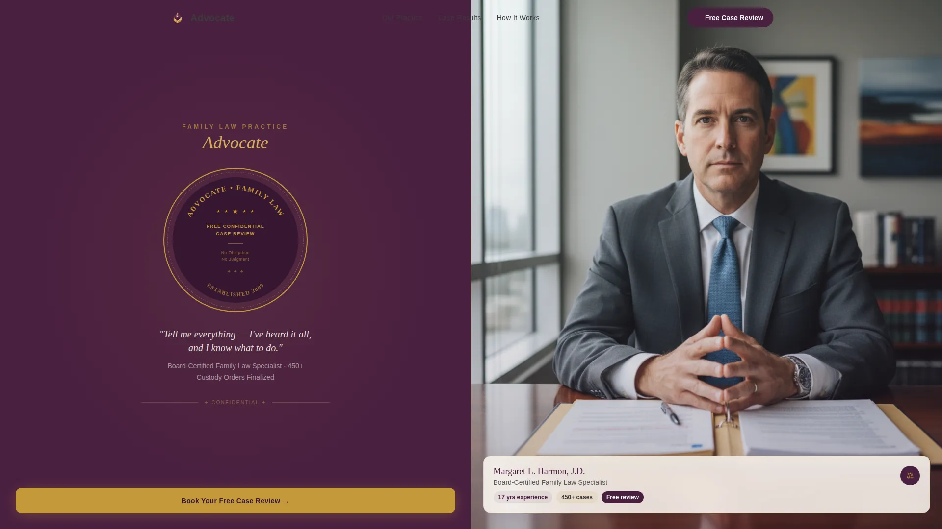 Child Custody Lawyer Landing Page Template