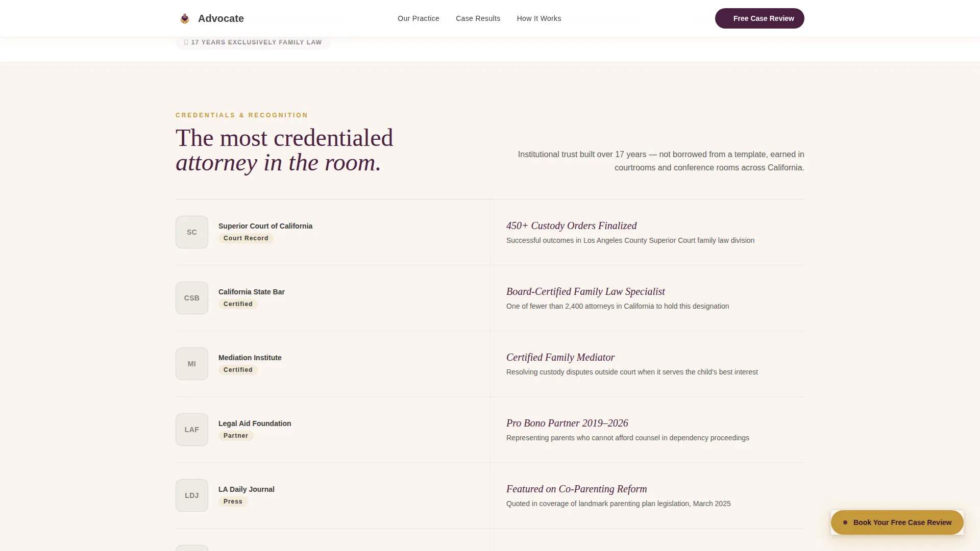 Child Custody Lawyer Landing Page Template