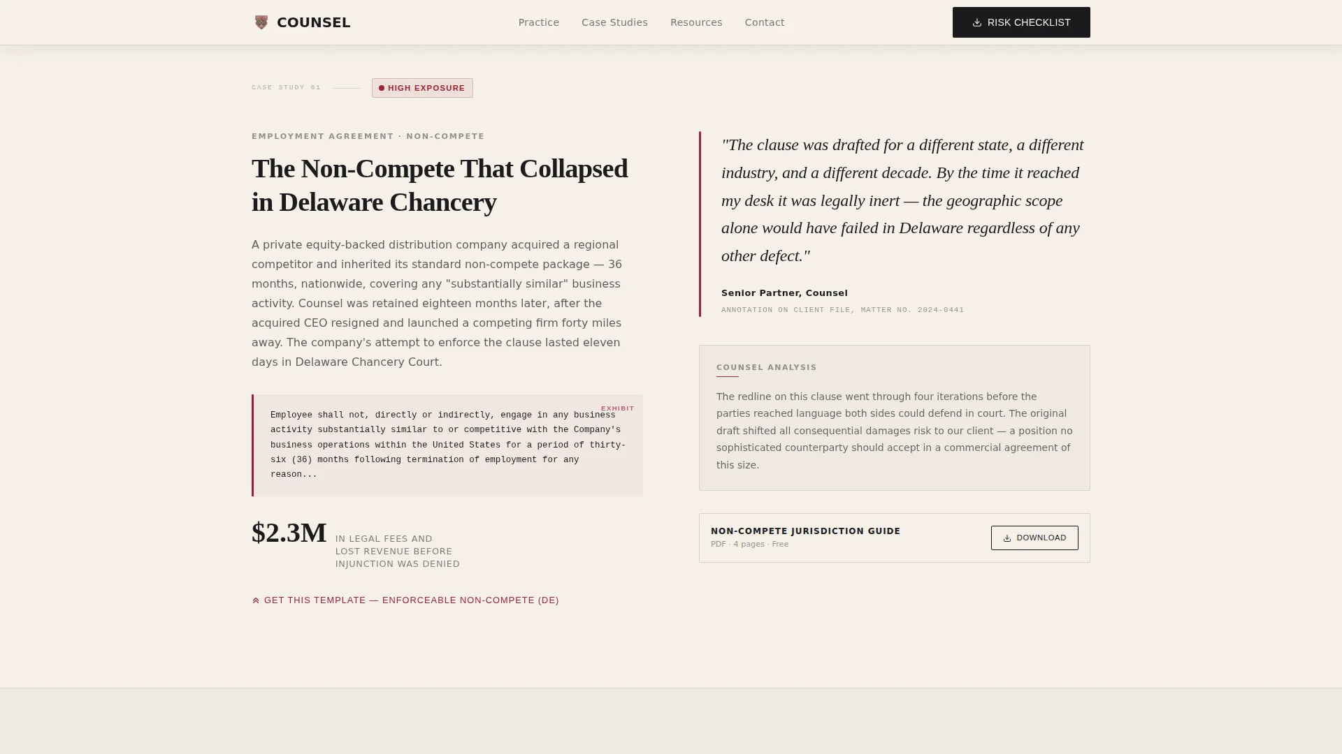 Commercial Contract Attorney Landing Page Template