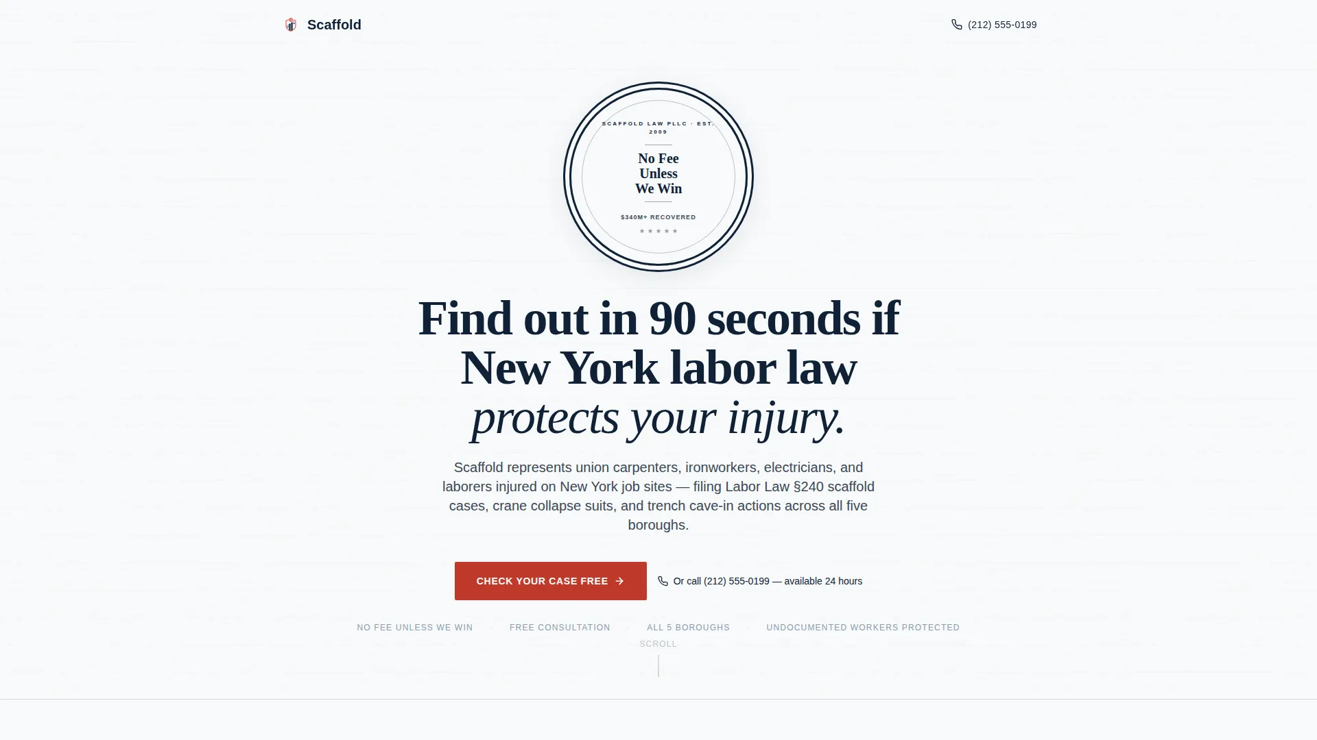 Construction Accident Lawyer Landing Page Template