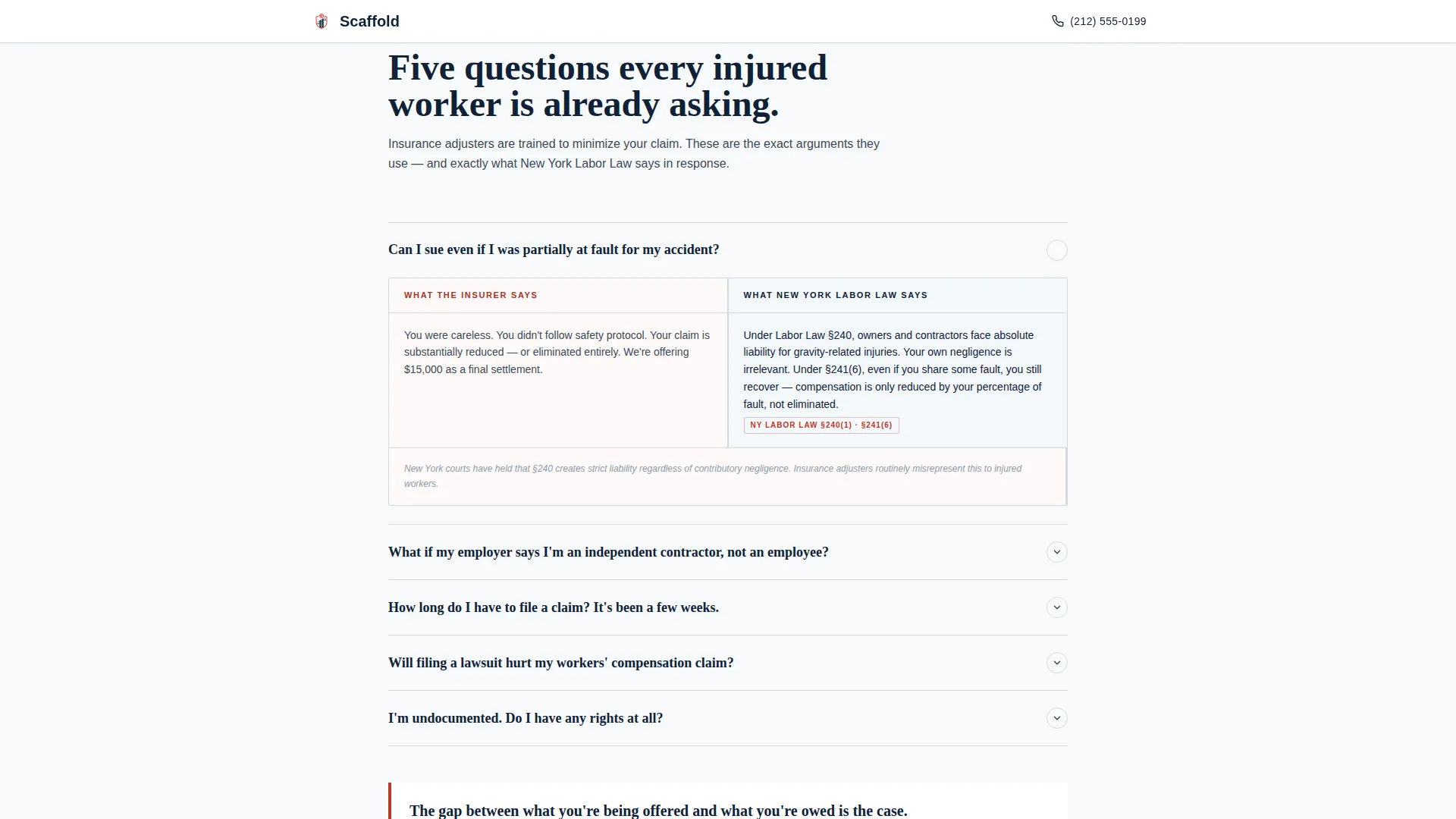 Construction Accident Lawyer Landing Page Template