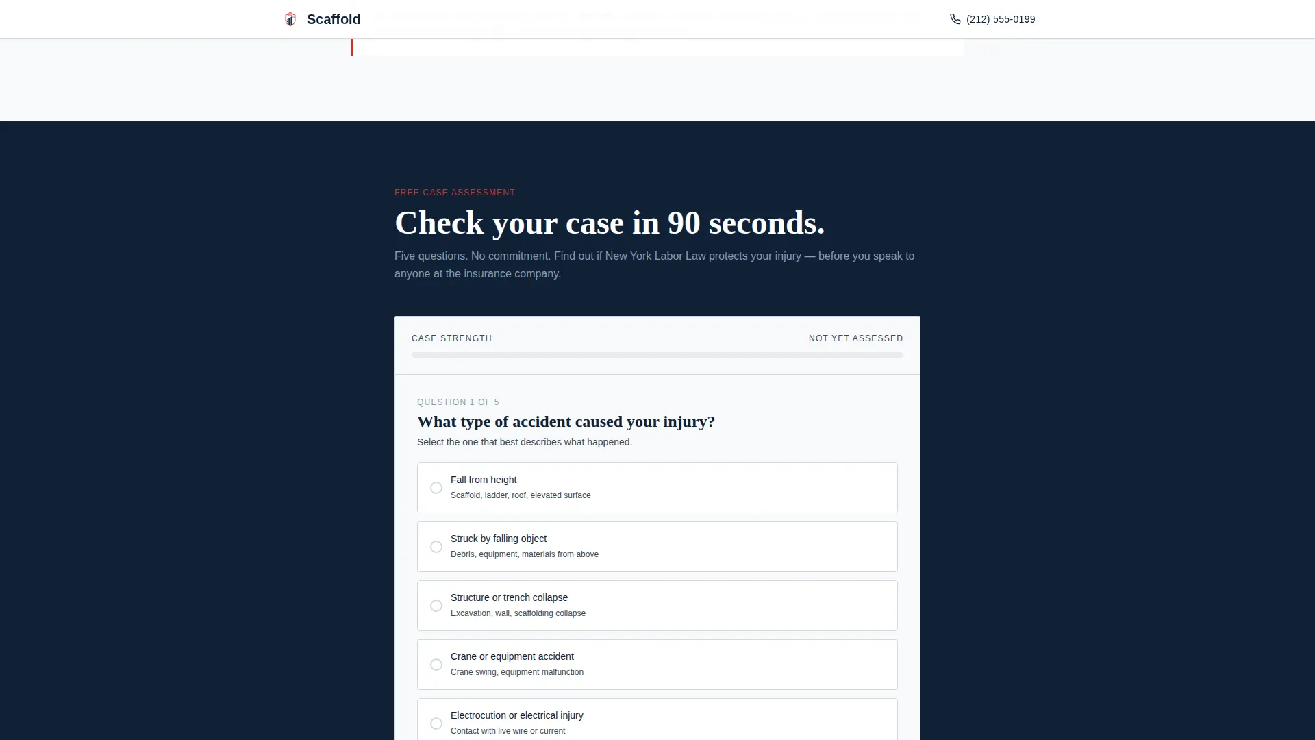 Construction Accident Lawyer Landing Page Template
