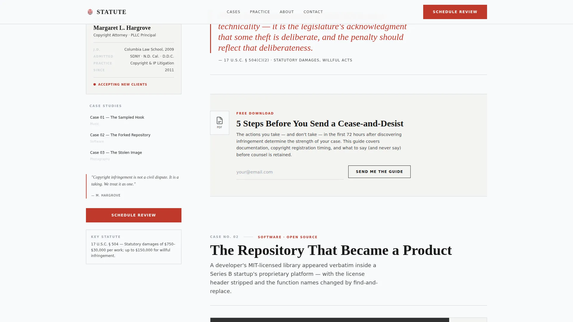 Intellectual Property Booking Website Template