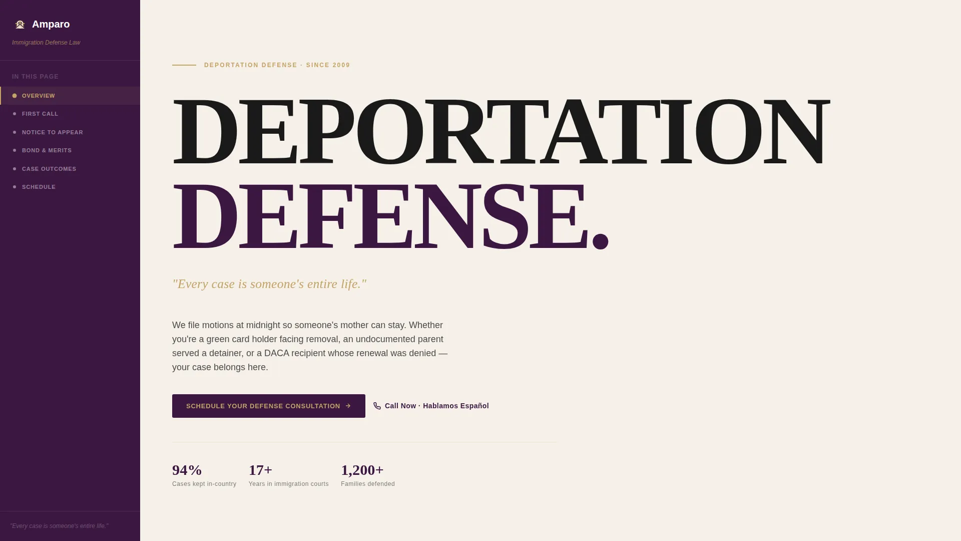 Immigration Law Booking Website Template