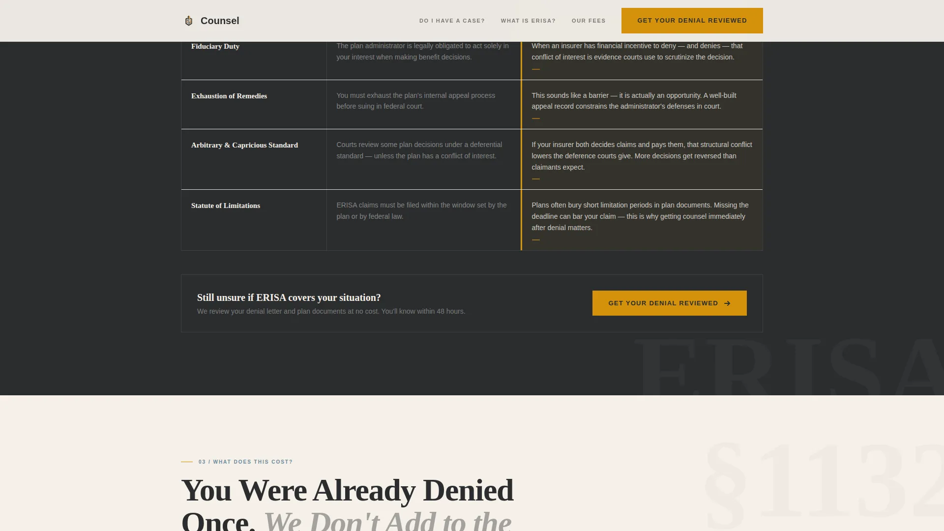 ERISA Attorney Landing Page Template