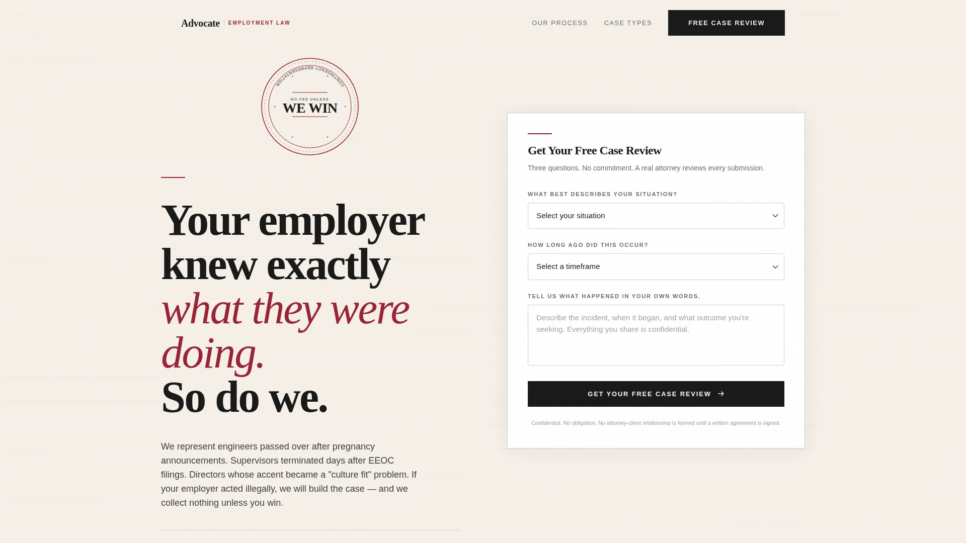 Employment & Labor Law Booking Website Template