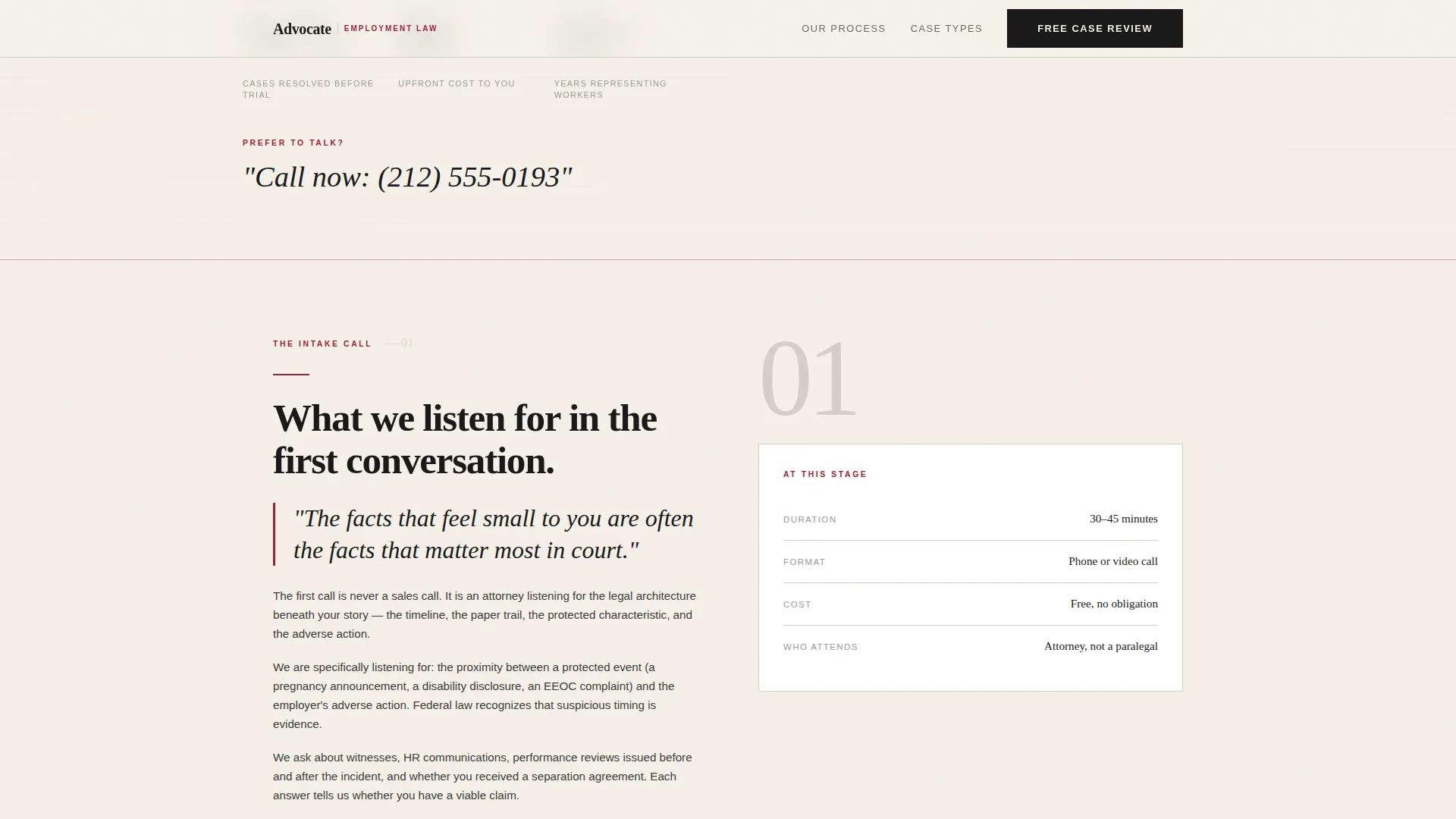 Employment & Labor Law Booking Website Template