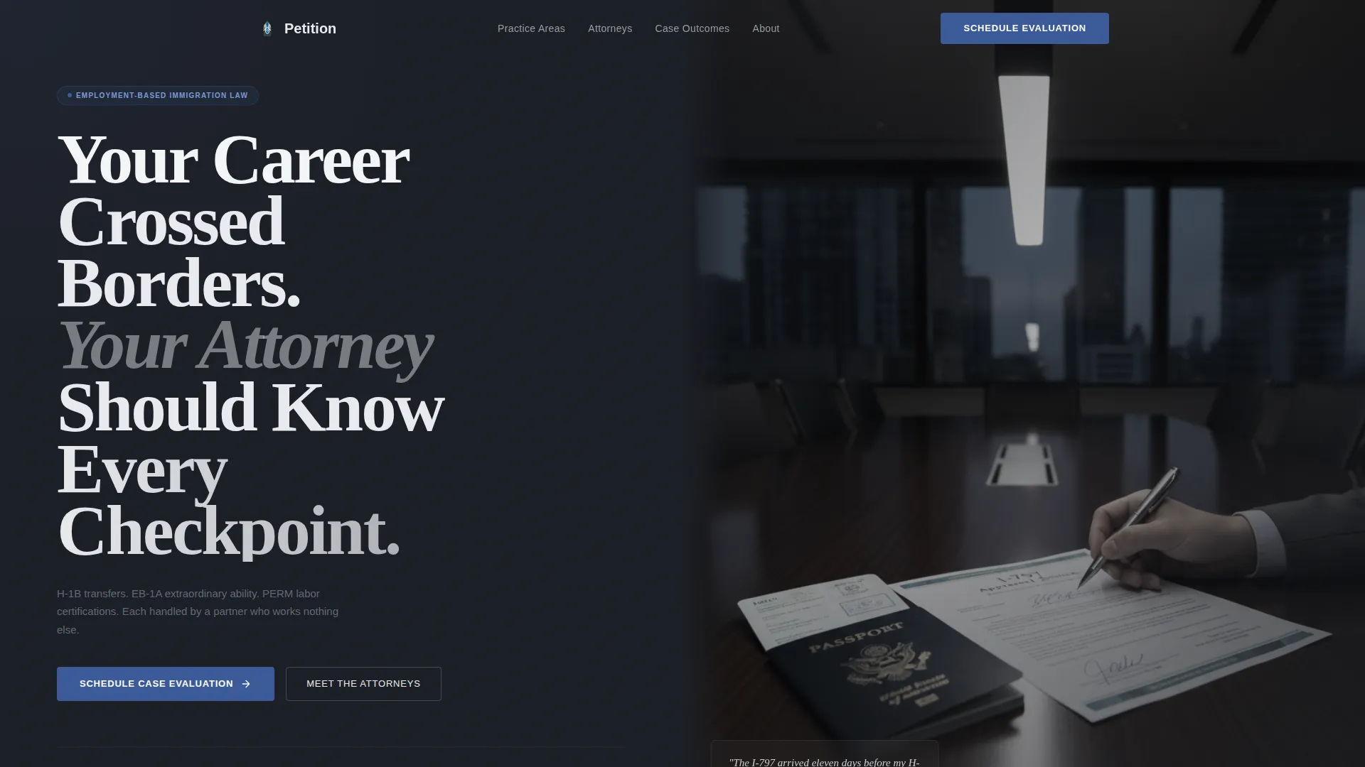 Immigration Law Booking Website Template