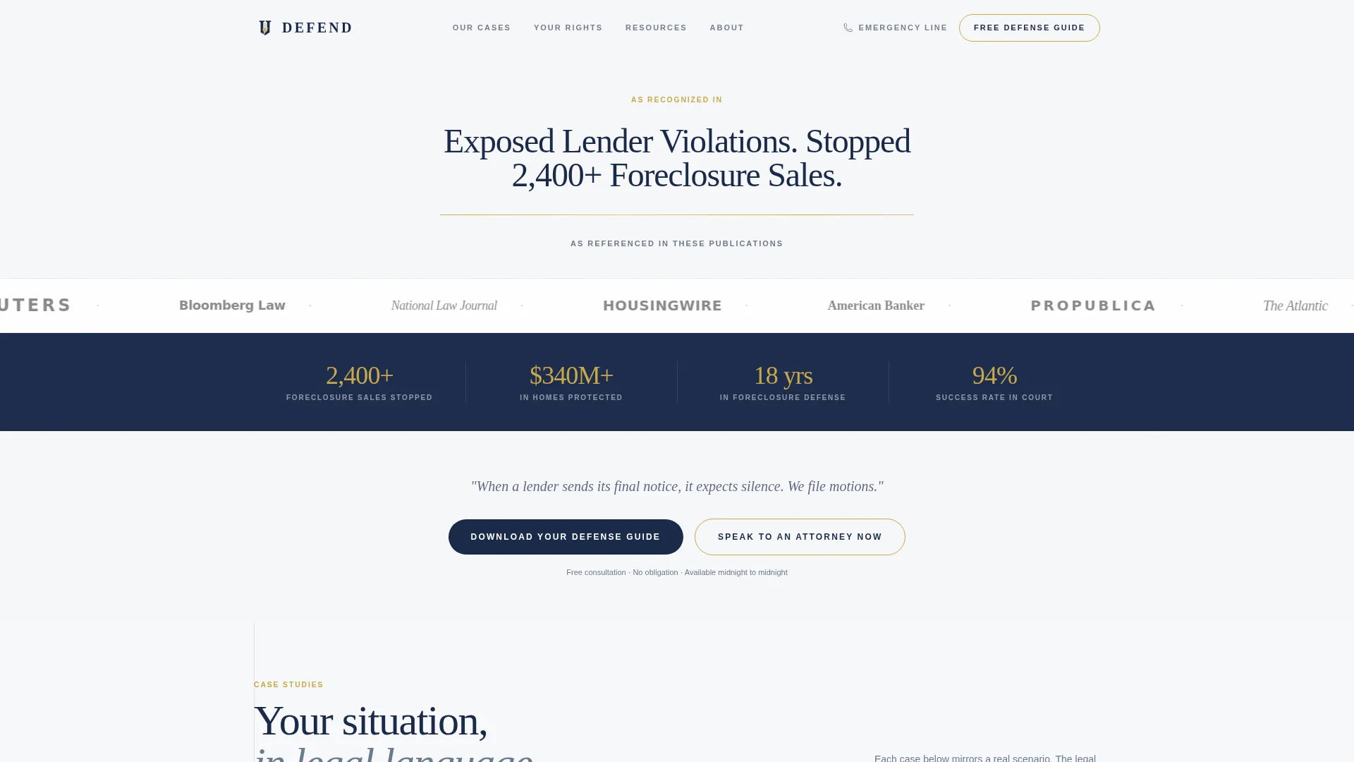 Foreclosure Defense Attorney Landing Page Template