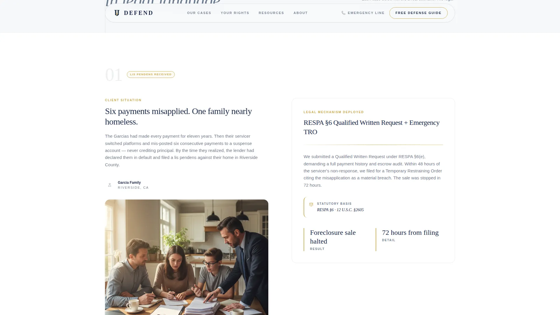 Foreclosure Defense Attorney Landing Page Template