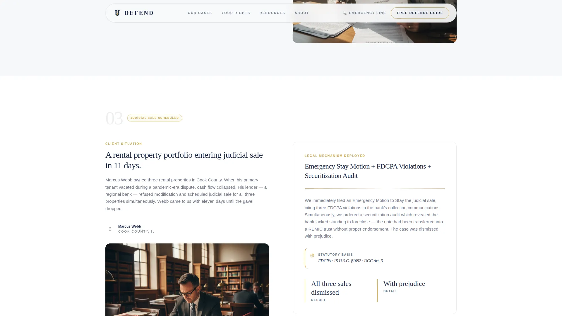Foreclosure Defense Attorney Landing Page Template