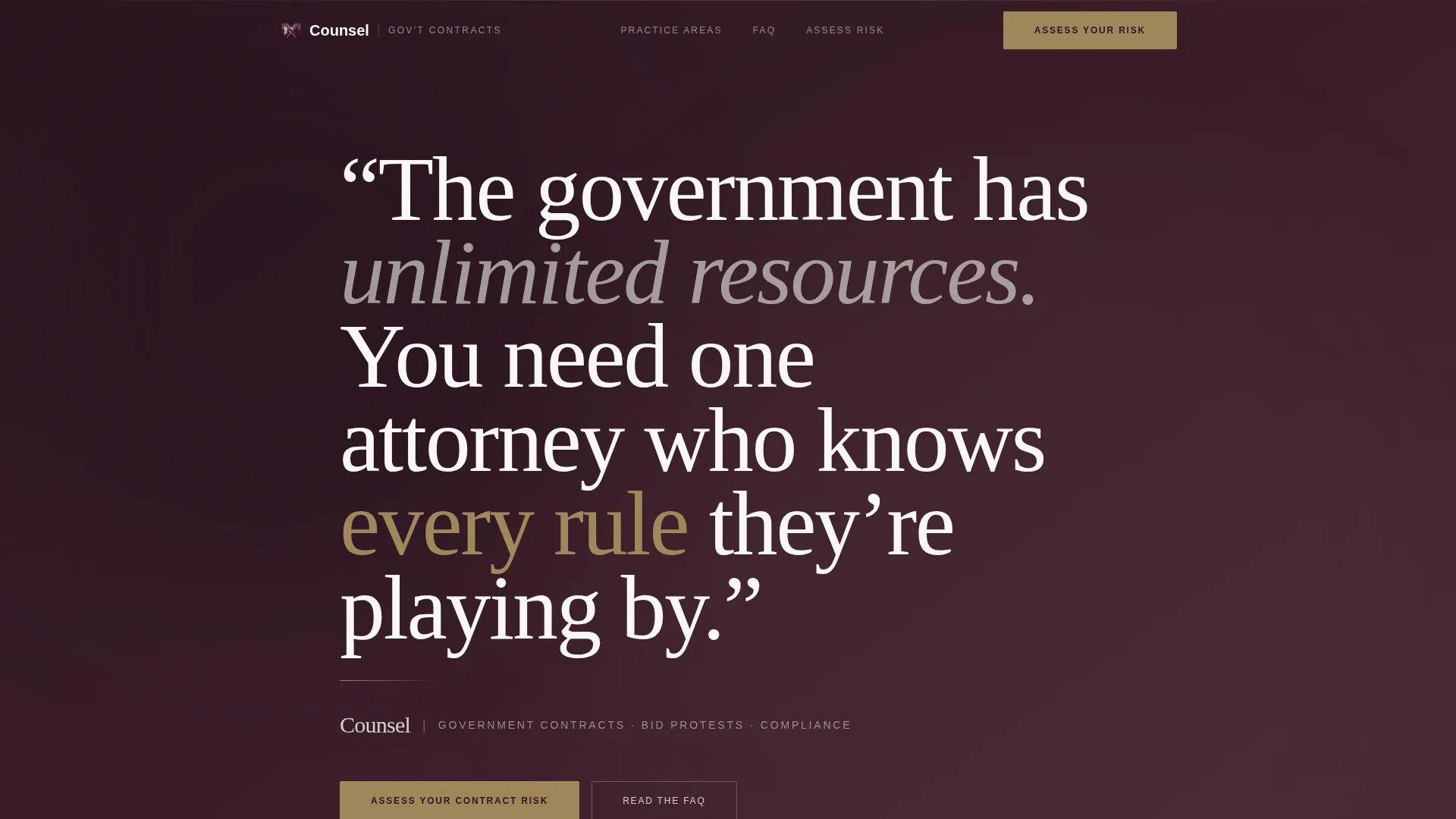 Government Contracts Attorney Landing Page Template