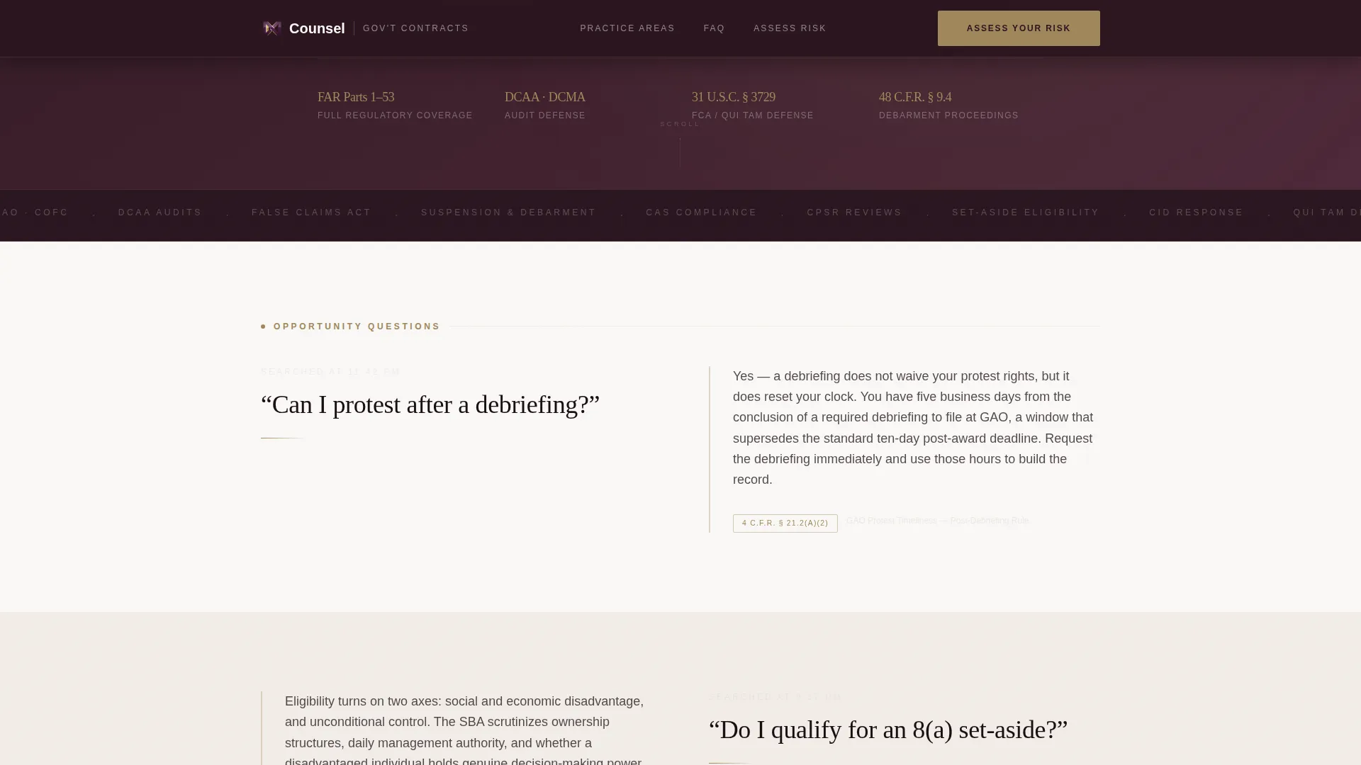 Government Contracts Attorney Landing Page Template