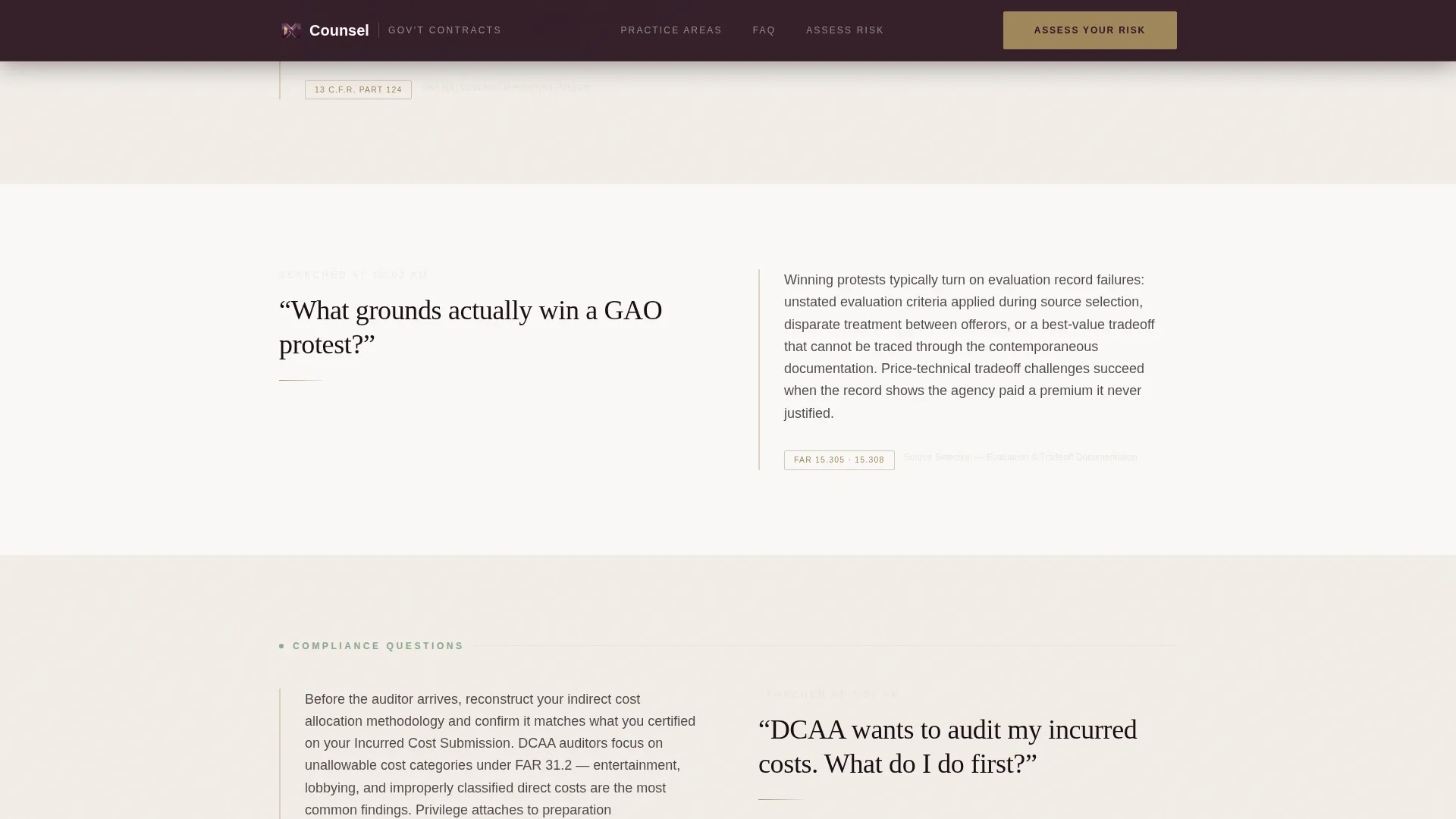Government Contracts Attorney Landing Page Template