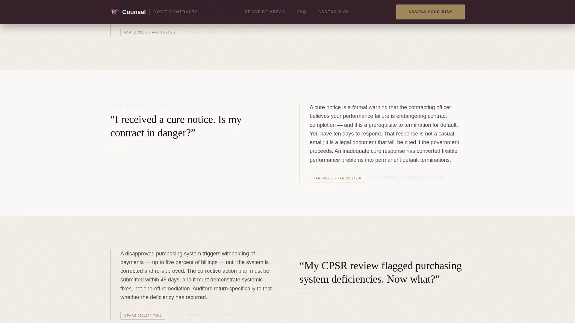 Government Contracts Attorney Landing Page Template