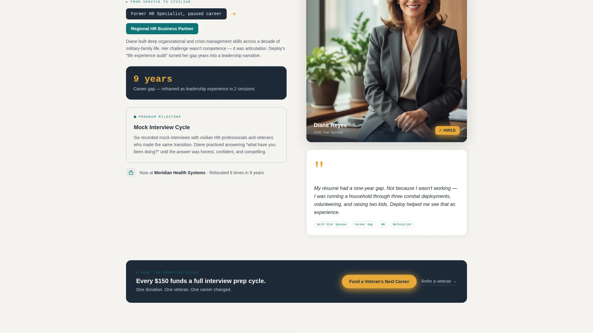 Veteran & Military Support Specialist Professional Website Template