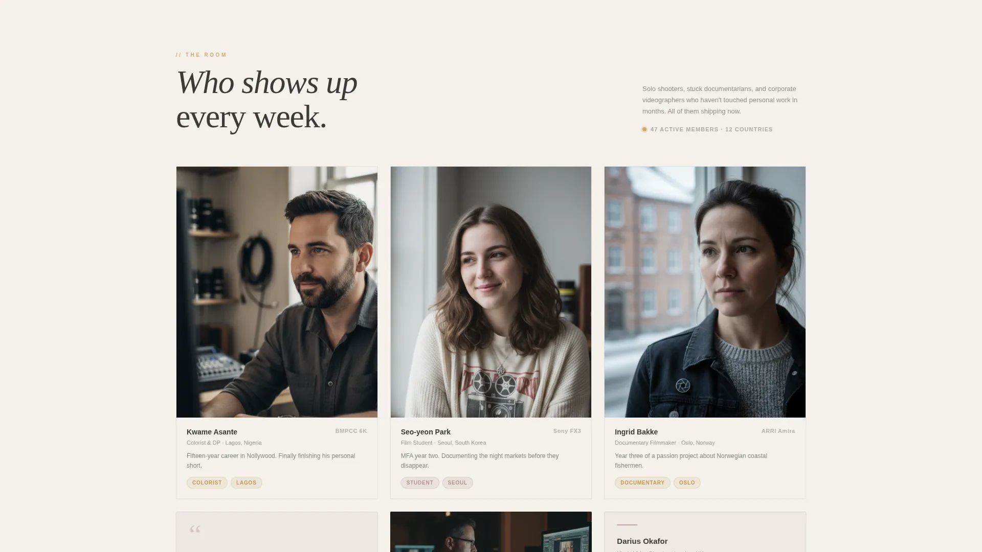 Videographers & Filmmakers Community Specialist Reviews Website Template