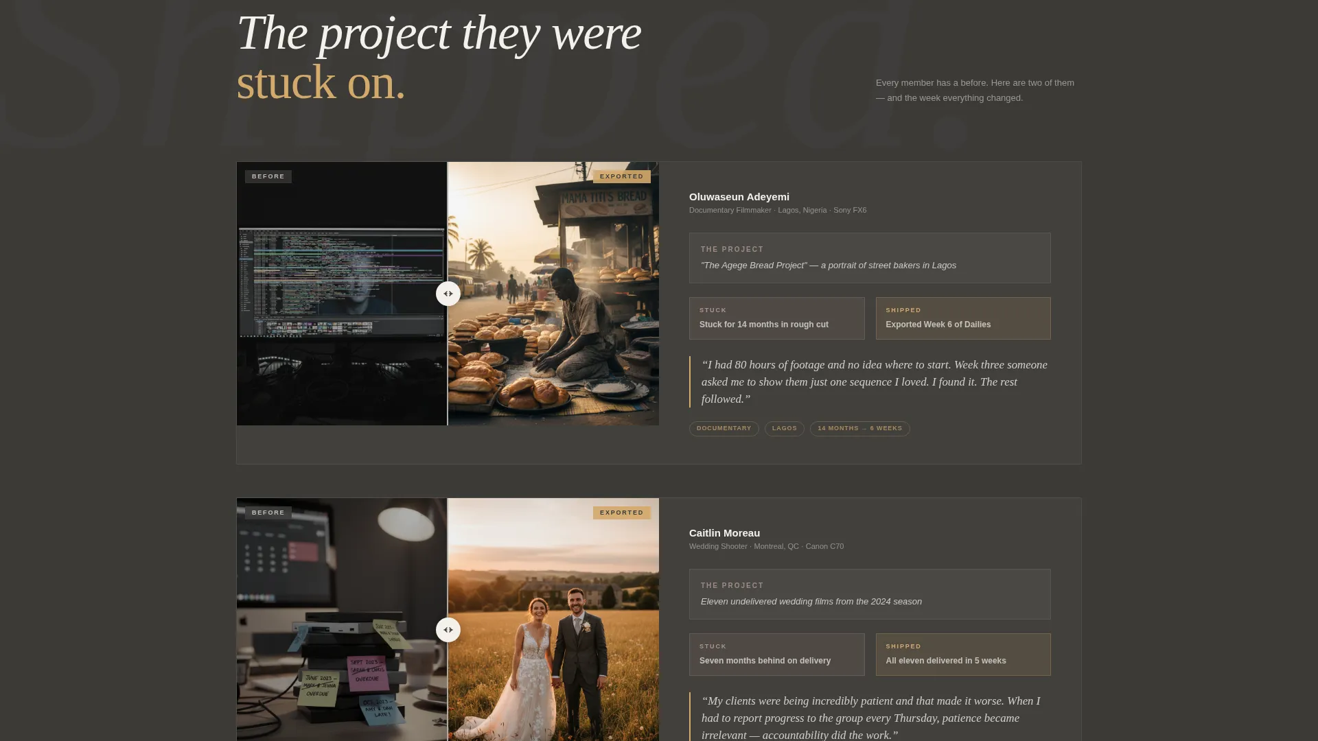 Videographers & Filmmakers Community Specialist Reviews Website Template