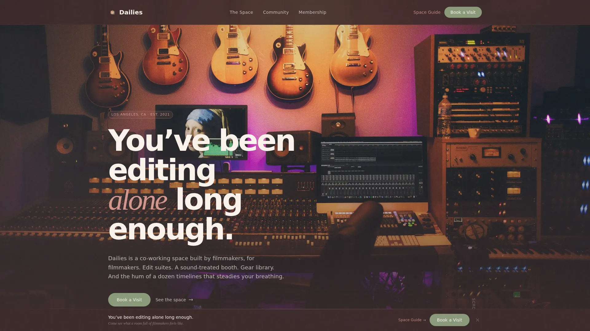 Cinematic Filmmaker Co-Working Landing Page Template