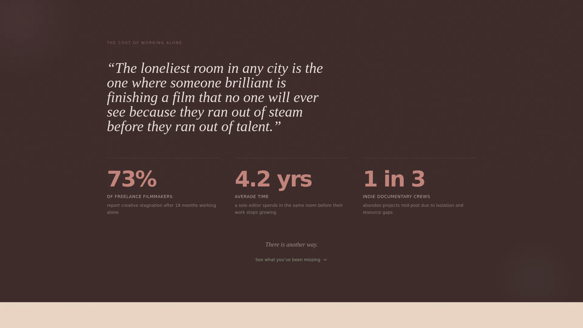 Cinematic Filmmaker Co-Working Landing Page Template