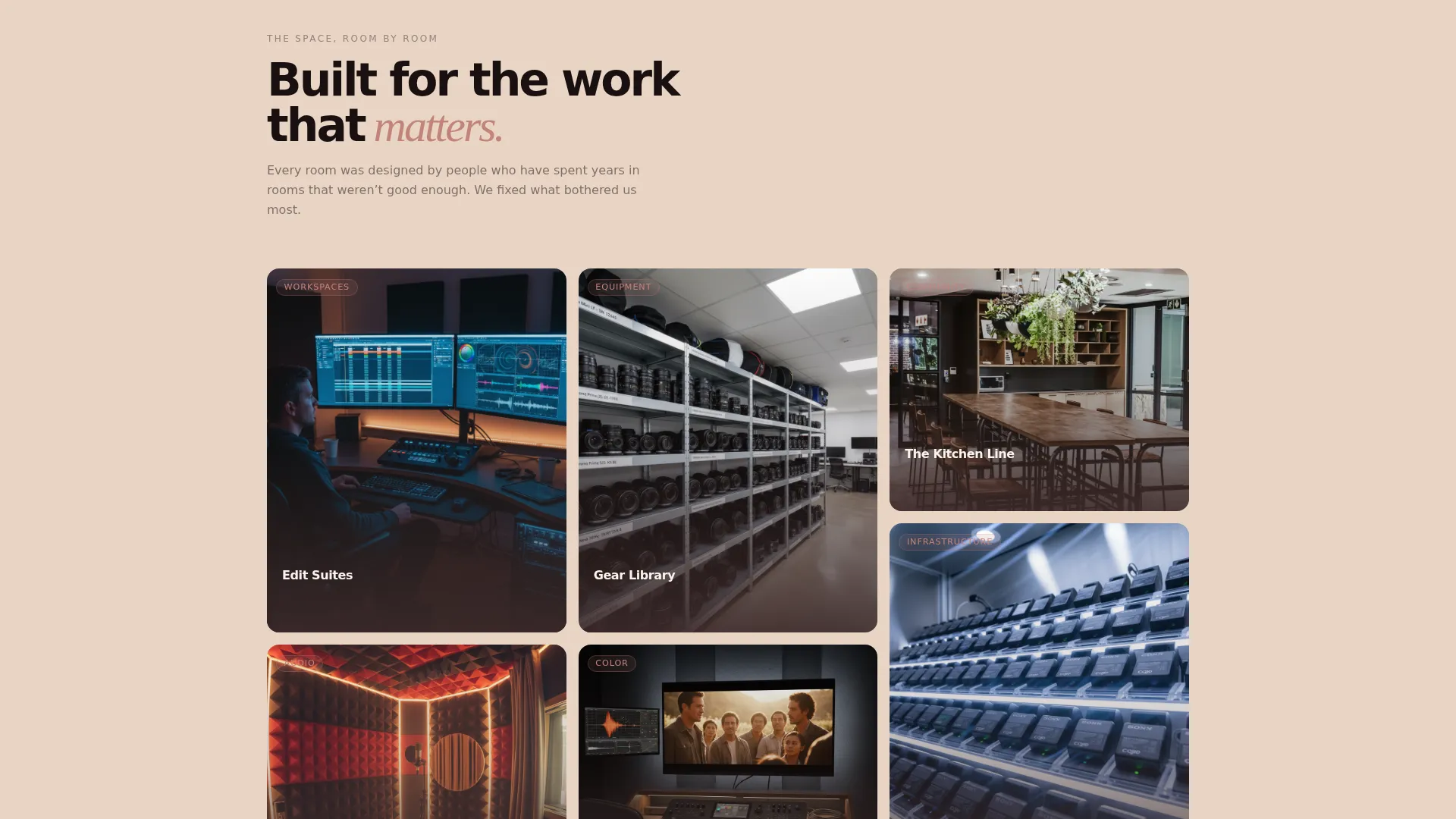 Cinematic Filmmaker Co-Working Landing Page Template