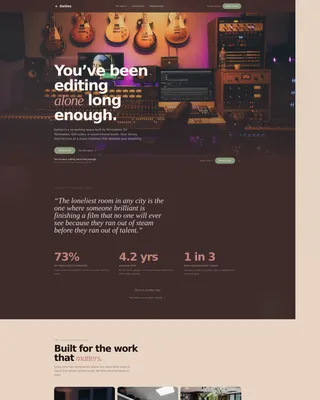 Cinematic Filmmaker Co-Working Landing Page Template