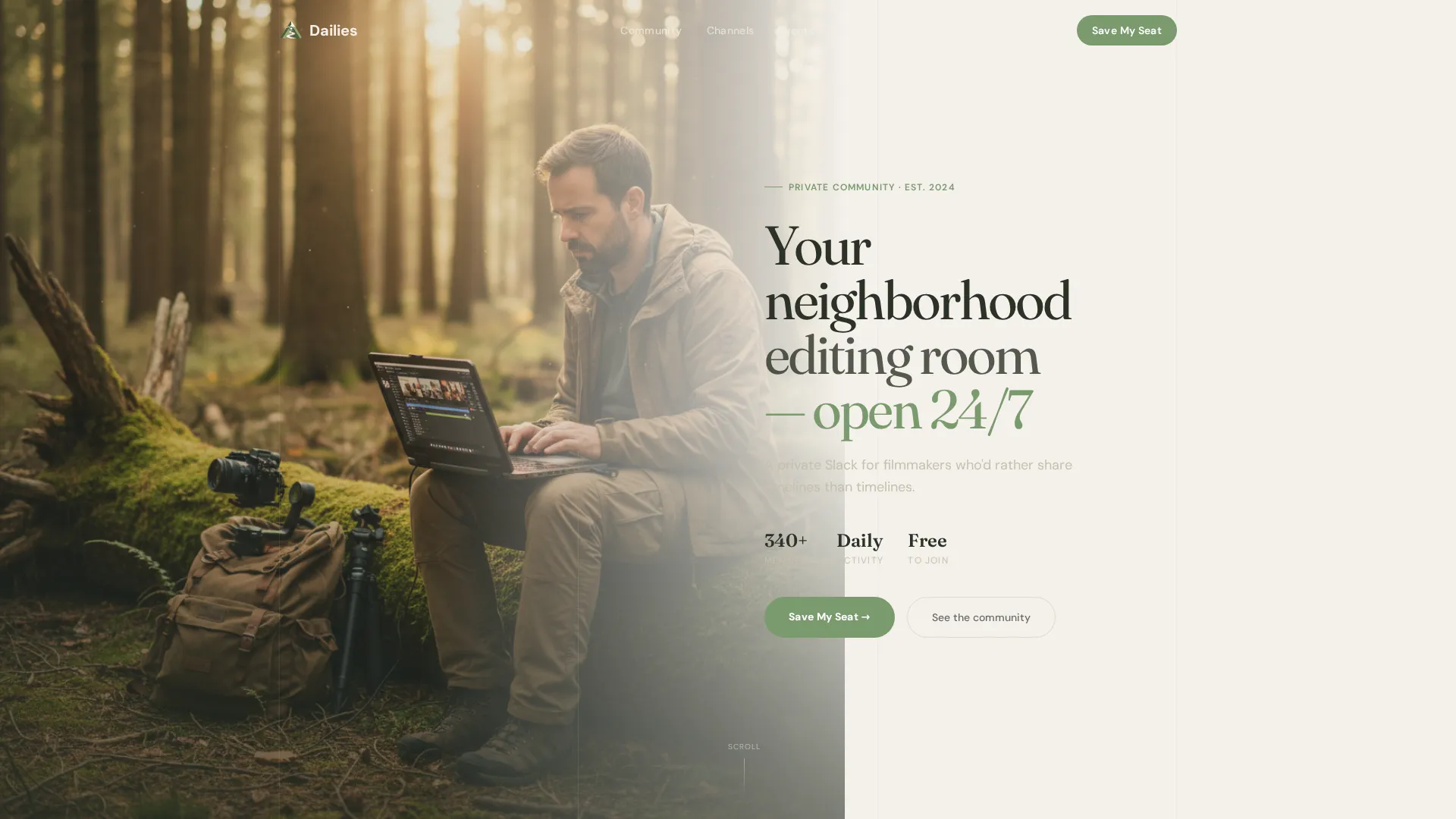Videographers & Filmmakers Community Pre-Launch Website Template