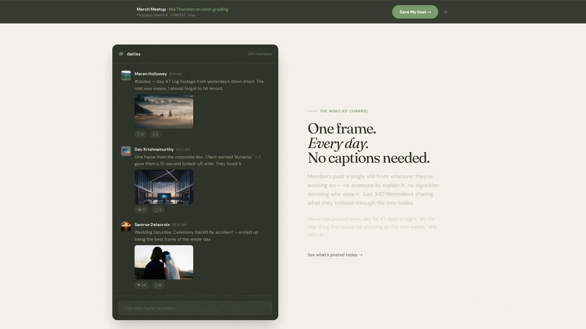 Videographers & Filmmakers Community Pre-Launch Website Template