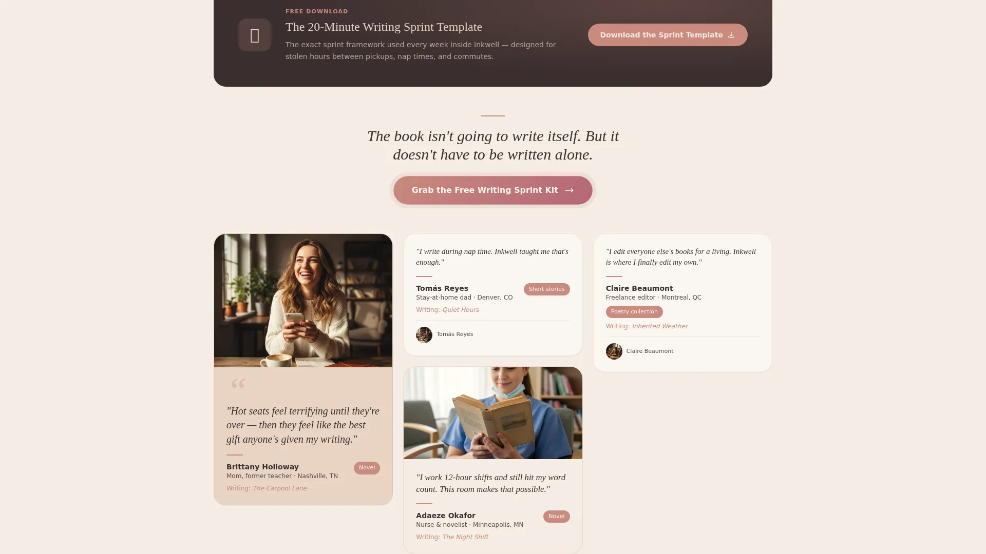 Writers & Authors Community Reviews Website Template