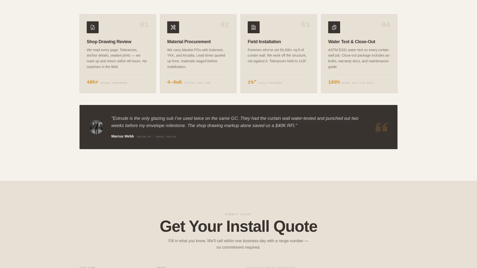 Aluminum Products & Pricing Website Template