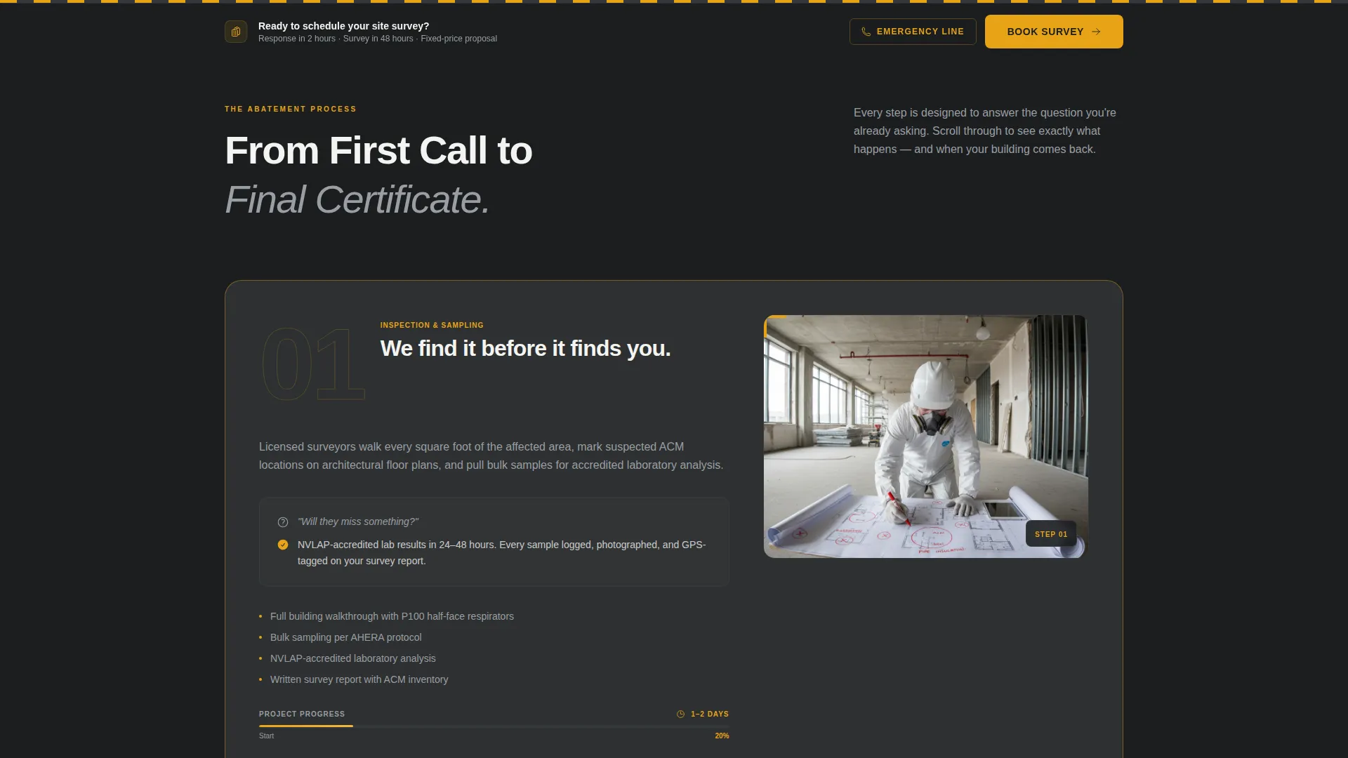 Restoration & Preservation Booking Website Template