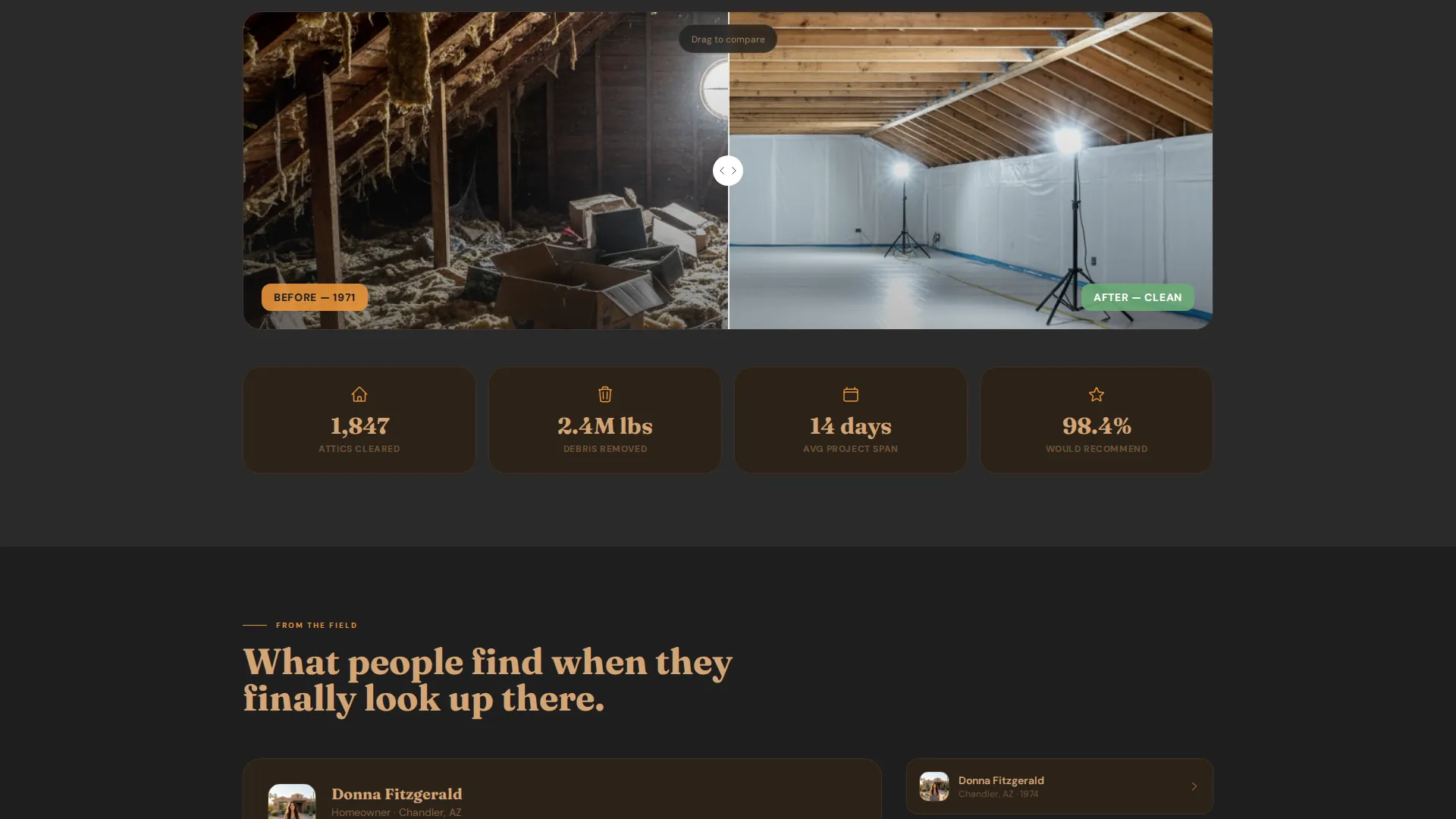 Attic Renovation Booking Website Template