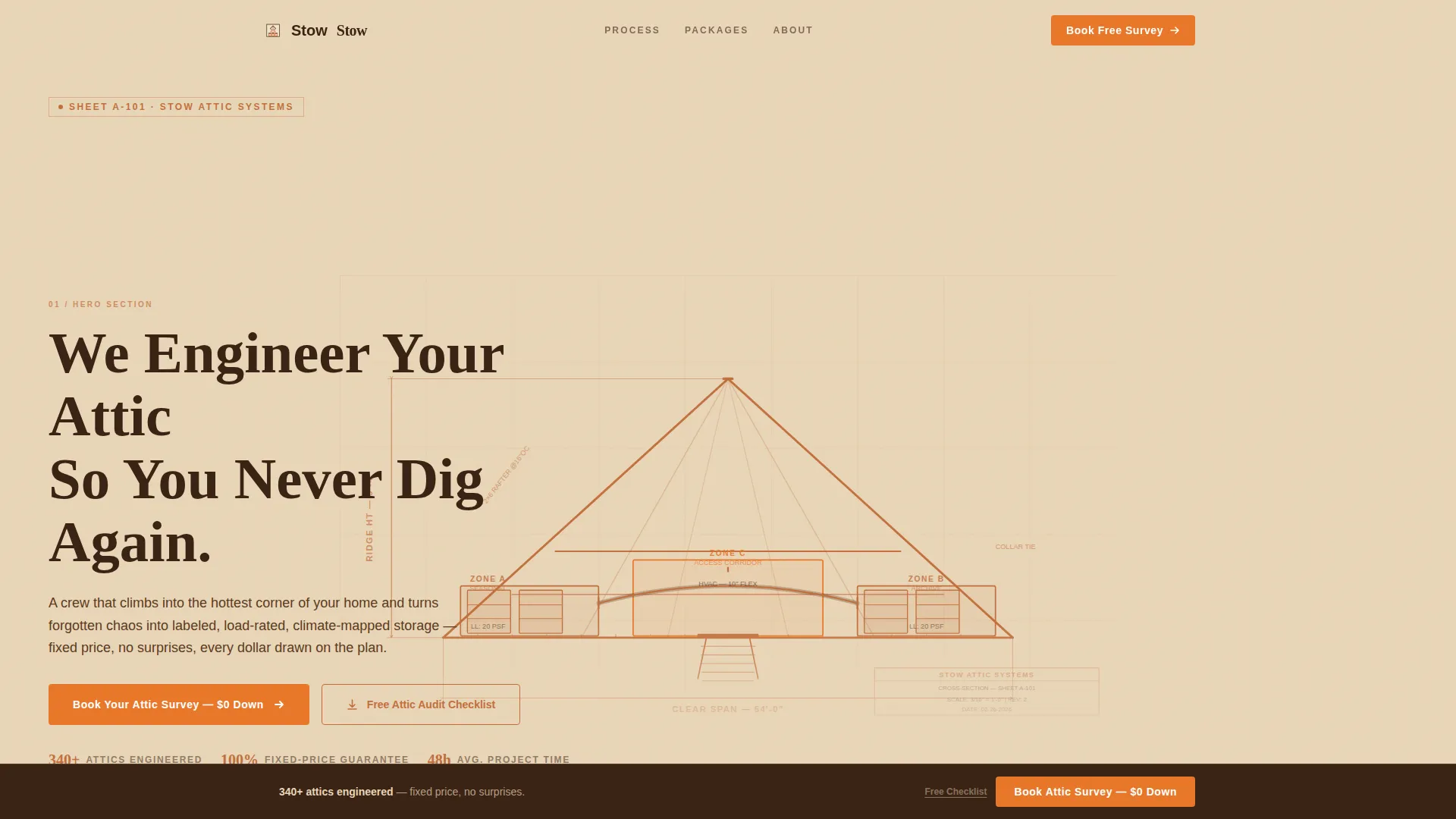 Attic Renovation Specialist Booking Website Template