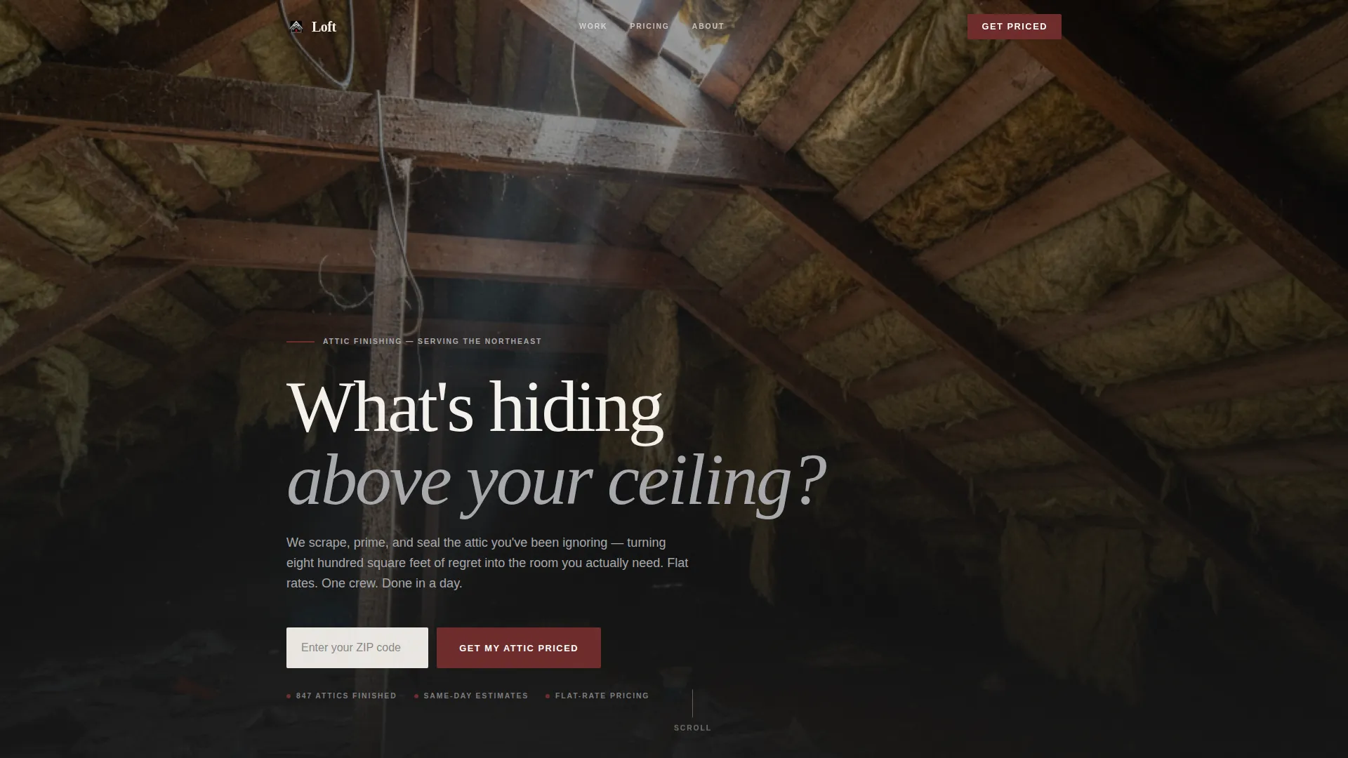 Attic Renovation Pricing Website Template