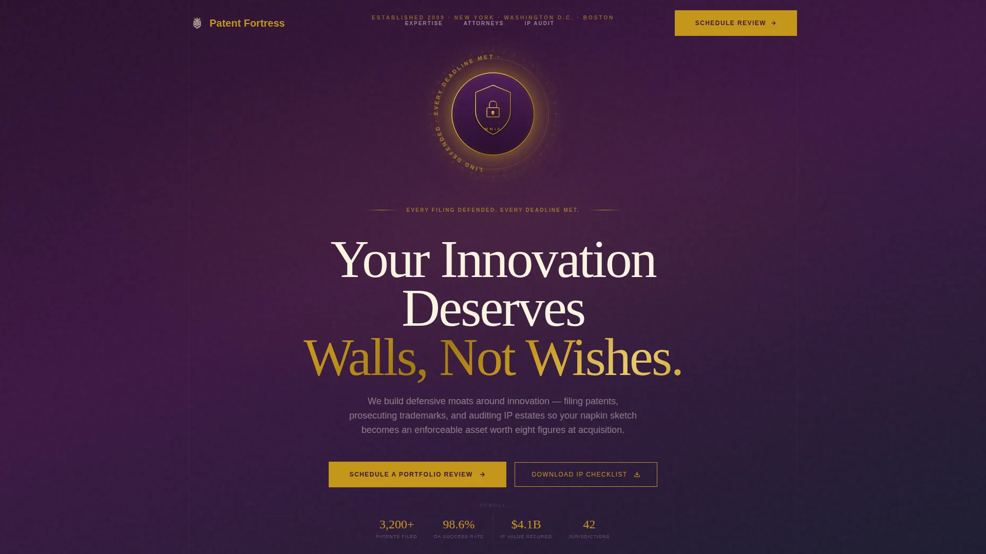 Intellectual Property Booking Website Template