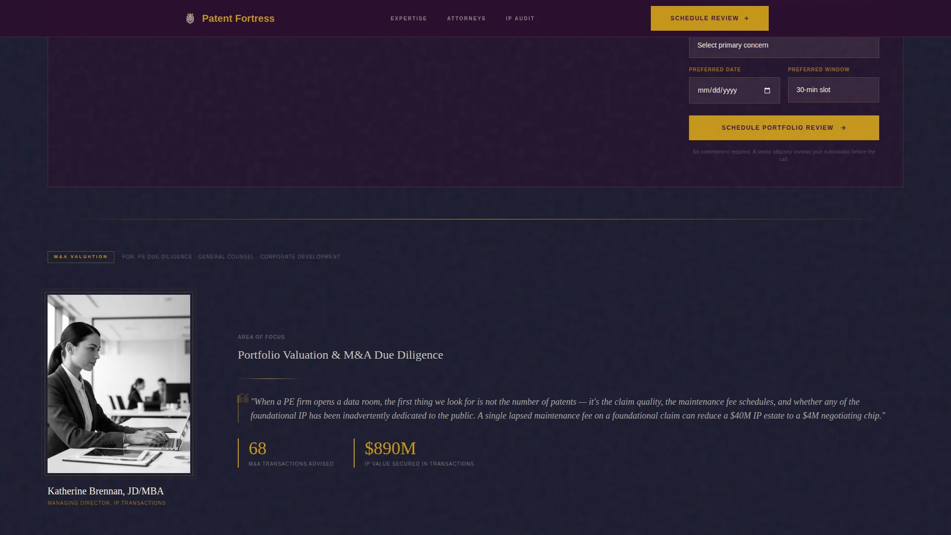 Intellectual Property Booking Website Template