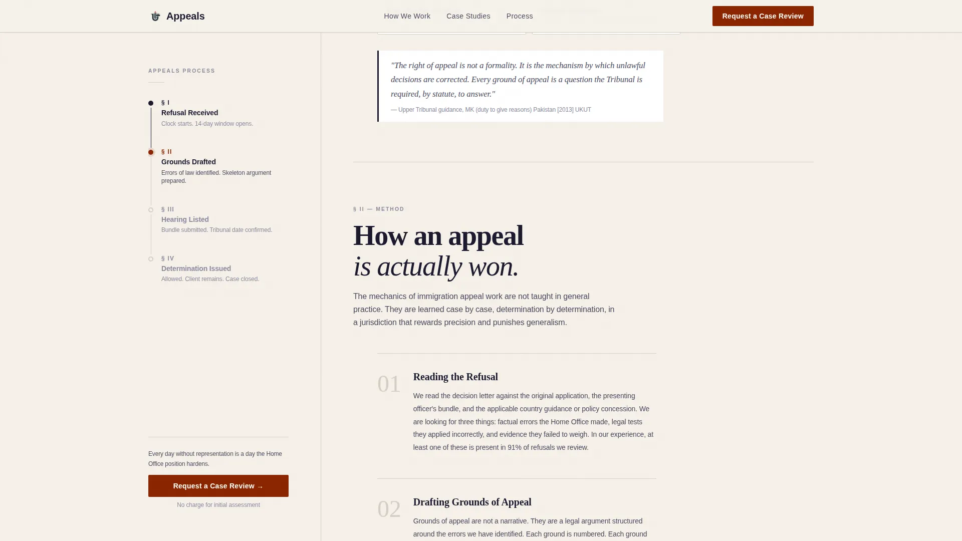 Immigration Law Specialist Booking Website Template