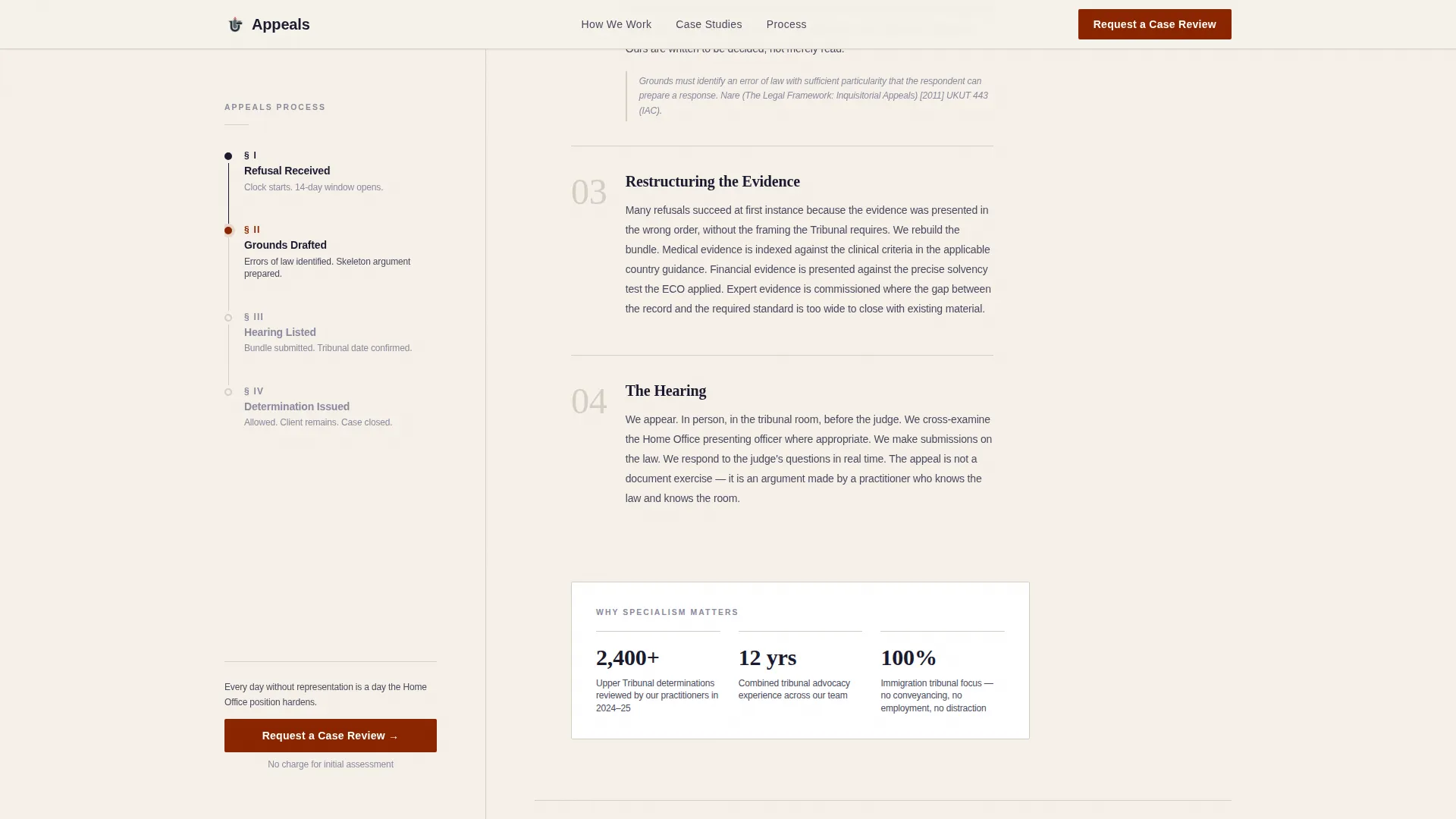 Immigration Law Specialist Booking Website Template