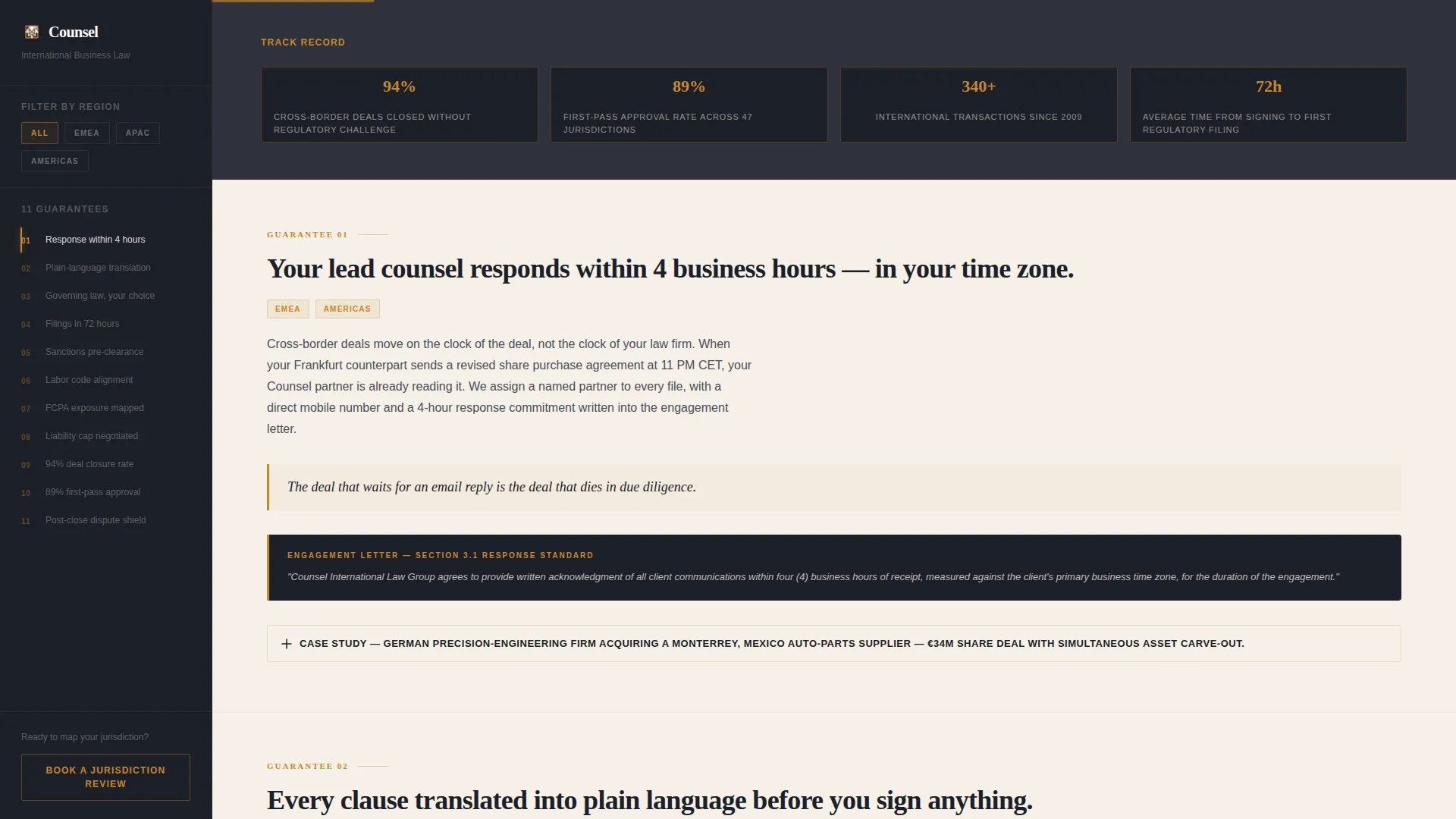 Corporate & Business Law Specialist Booking Website Template