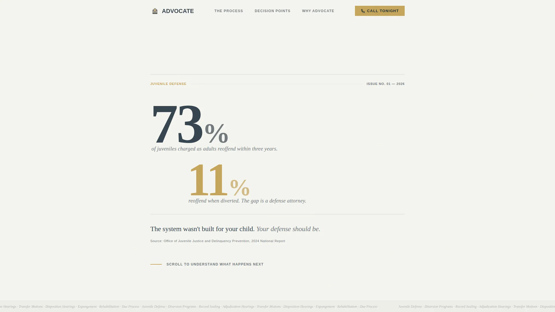 Juvenile Criminal Defense Landing Page Template