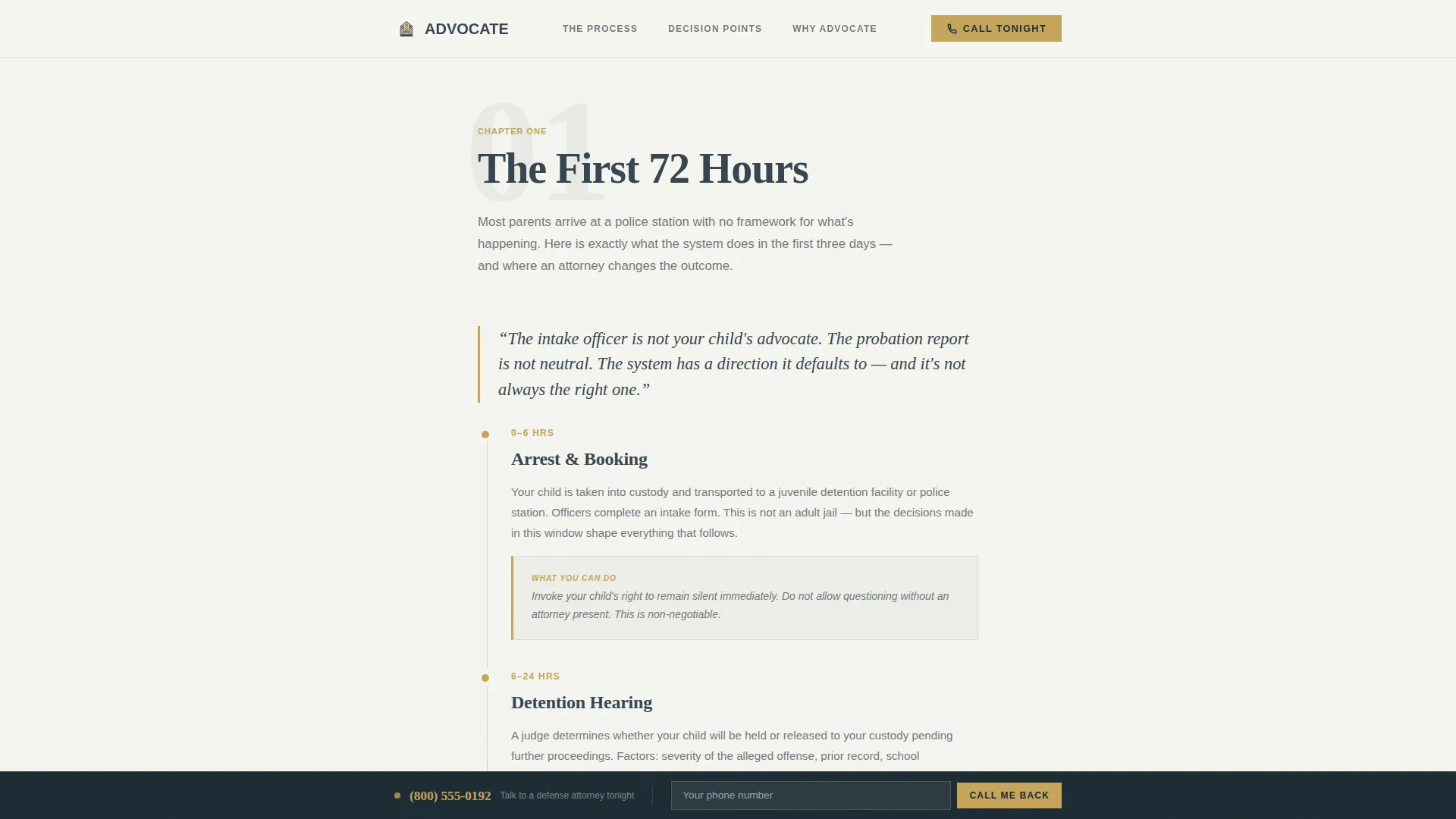 Juvenile Criminal Defense Landing Page Template