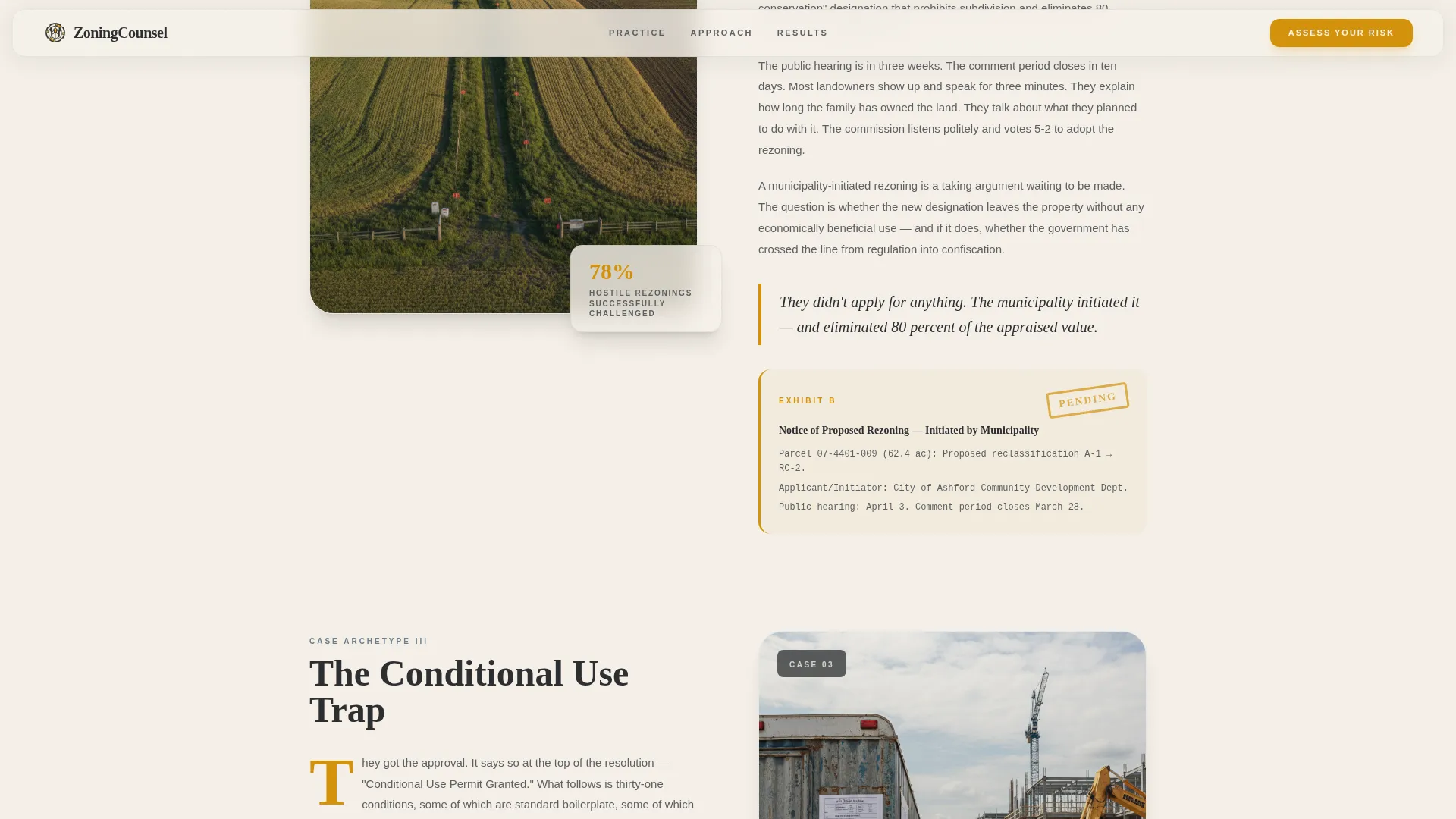 Land Use & Zoning Attorney Landing Page Template