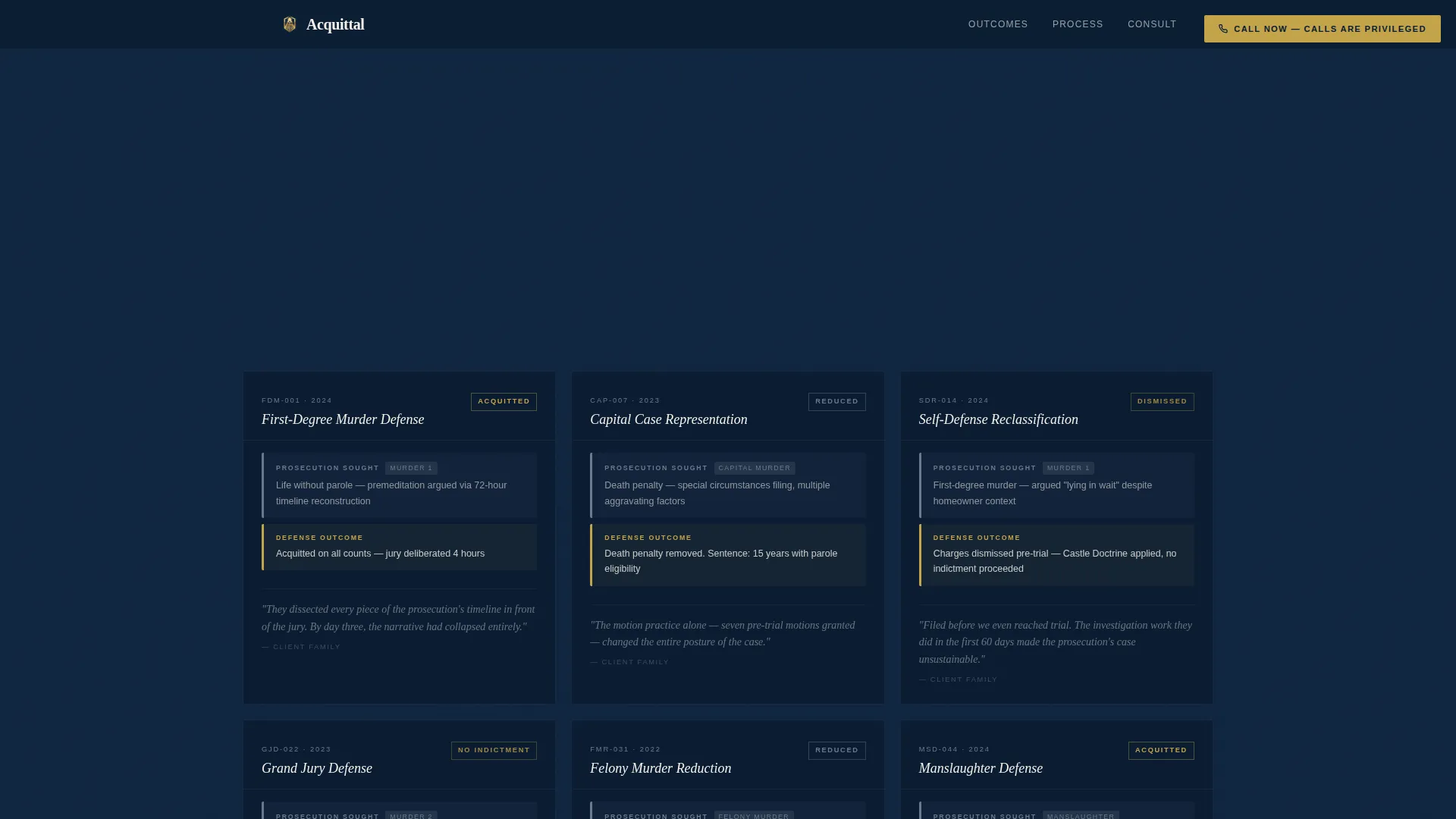 Criminal Defense Specialist Booking Website Template