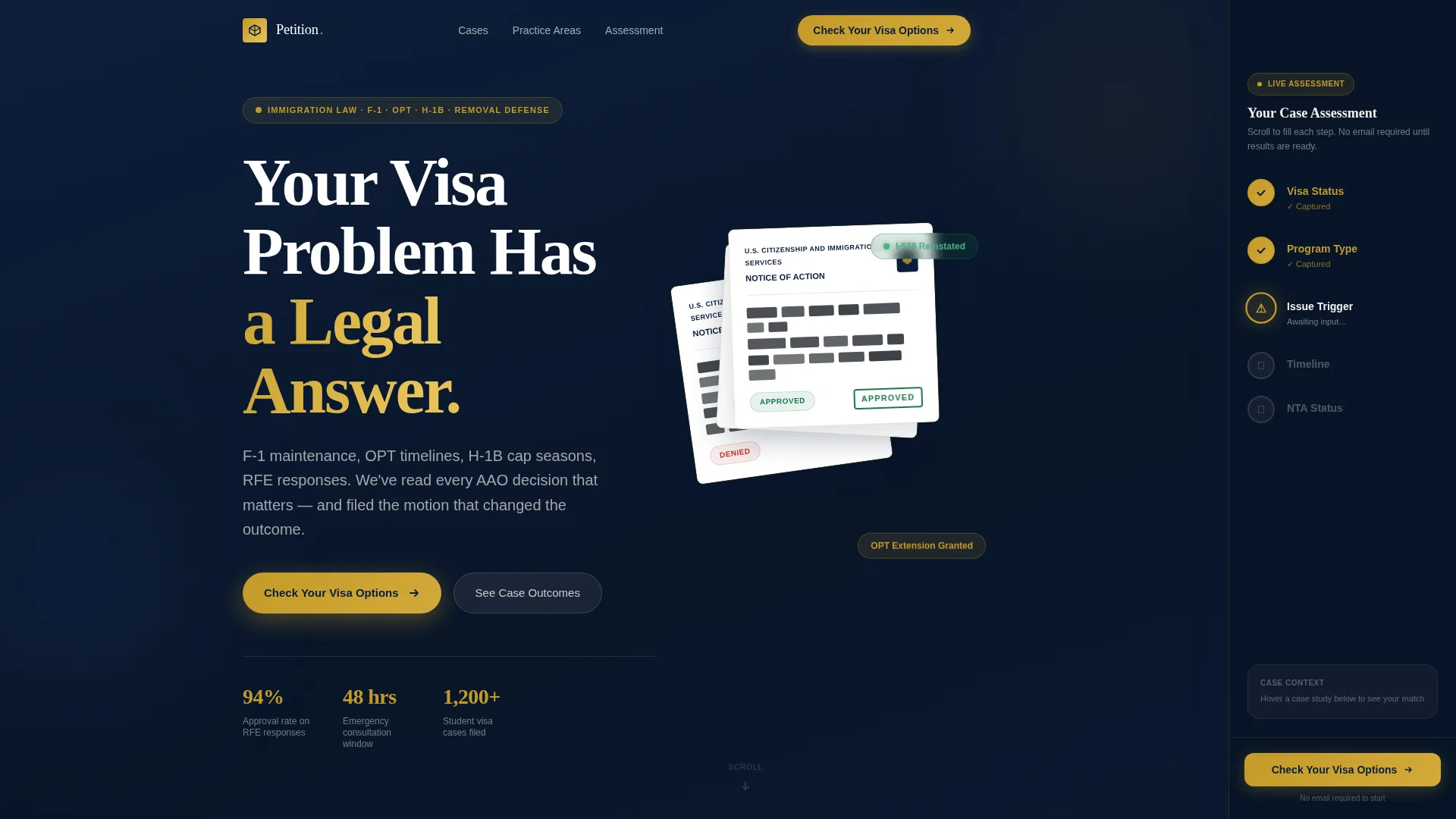 Authoritative Immigration Law Landing Page Template