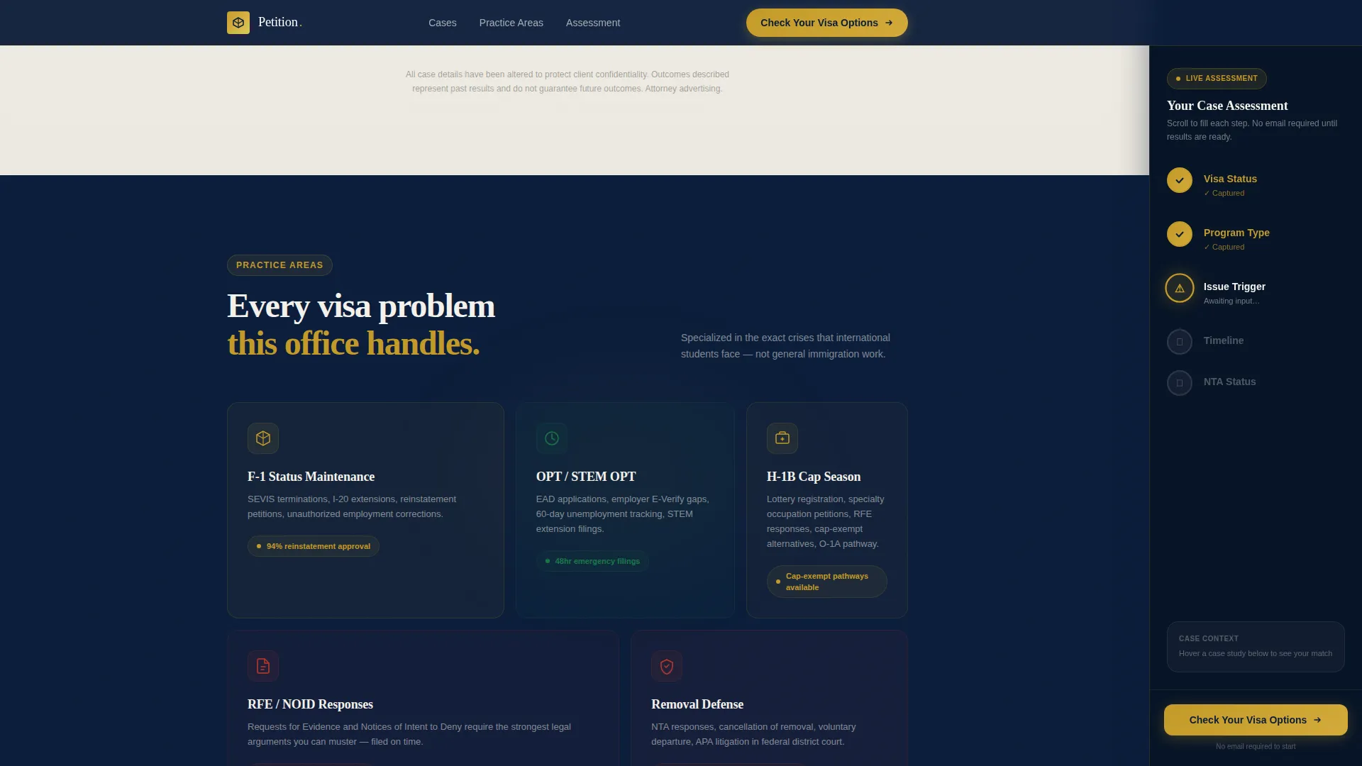 Authoritative Immigration Law Landing Page Template