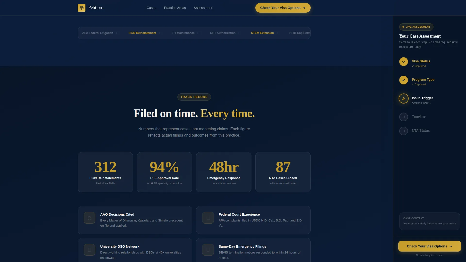 Authoritative Immigration Law Landing Page Template