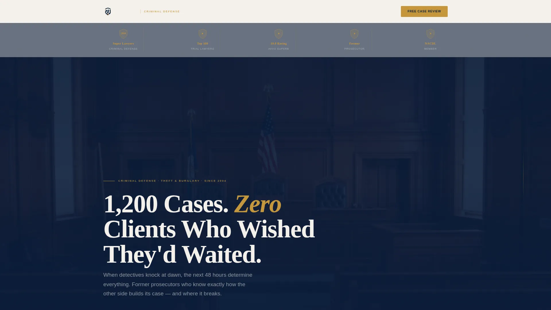 Criminal Defense Booking Website Template