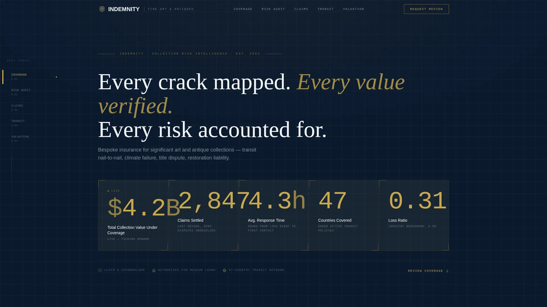 Bespoke Artinsurance | Free Website Template | Rocket