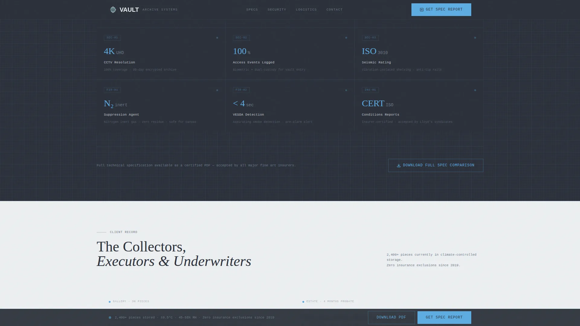Precision Artworkstorage | Free Website Template | Rocket