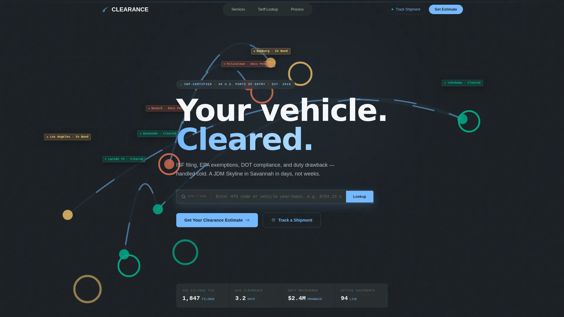 Streamlined Customs | Free Website Template | Rocket